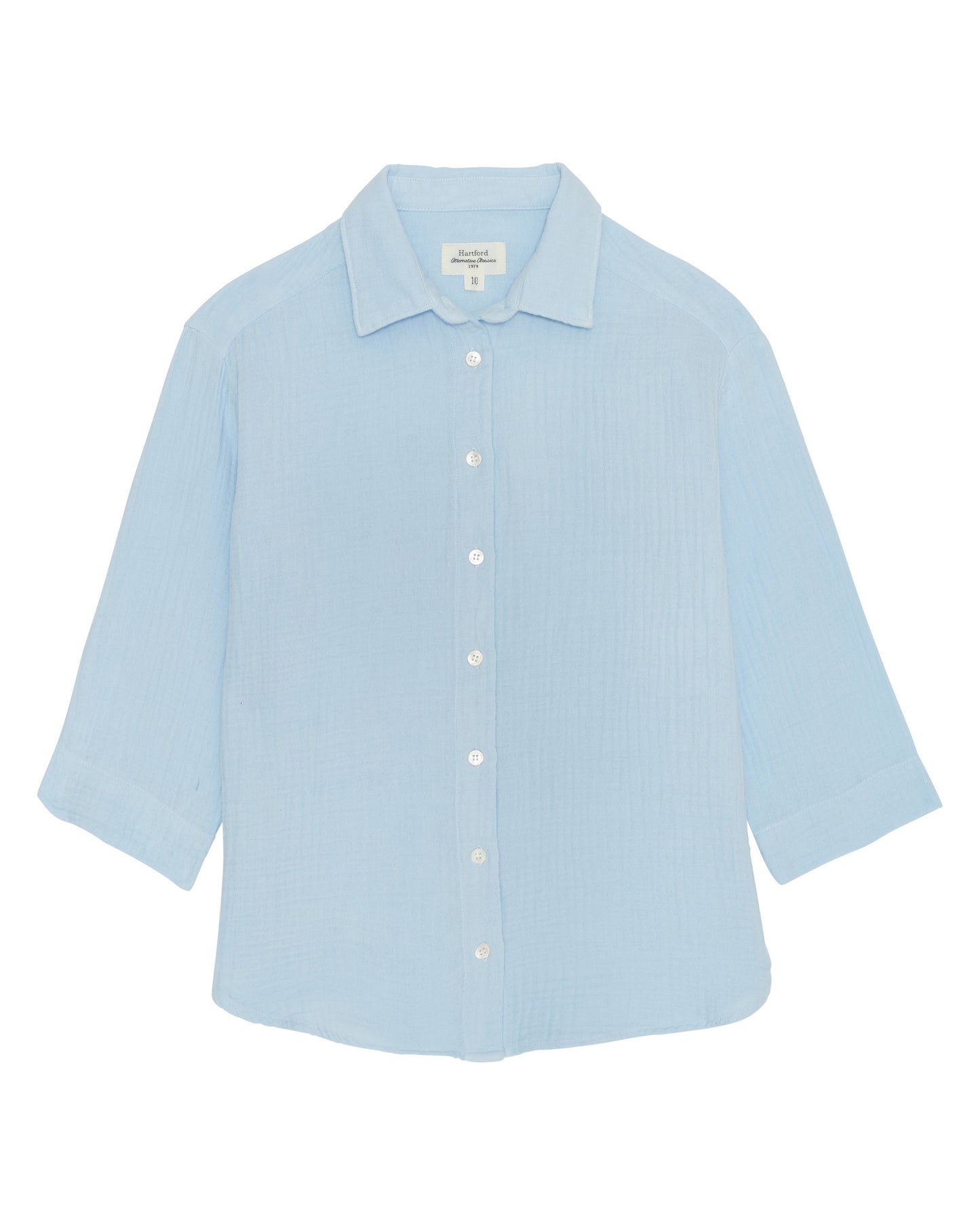 Cosy Girls' Sky Blue Double Cotton Gauze Shirt