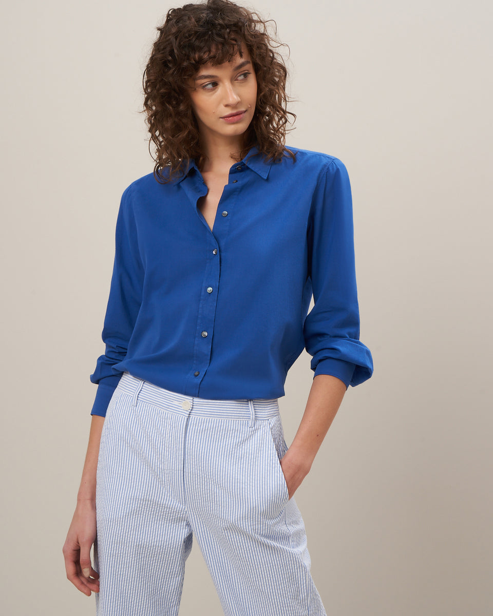 Coraz Women's Blue Cotton Shirt - Image principale