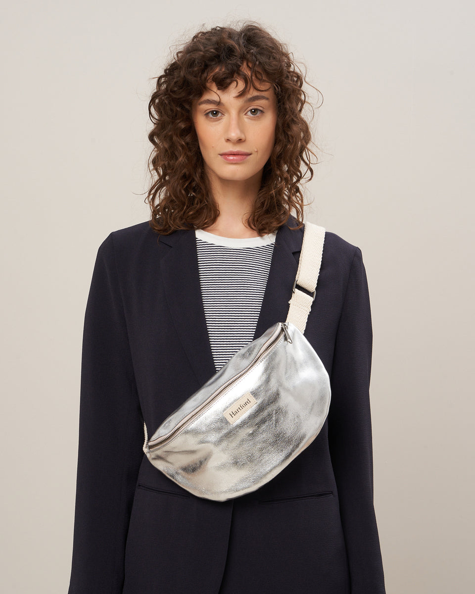 Etni Women's Silver Leather Bag - Image principale