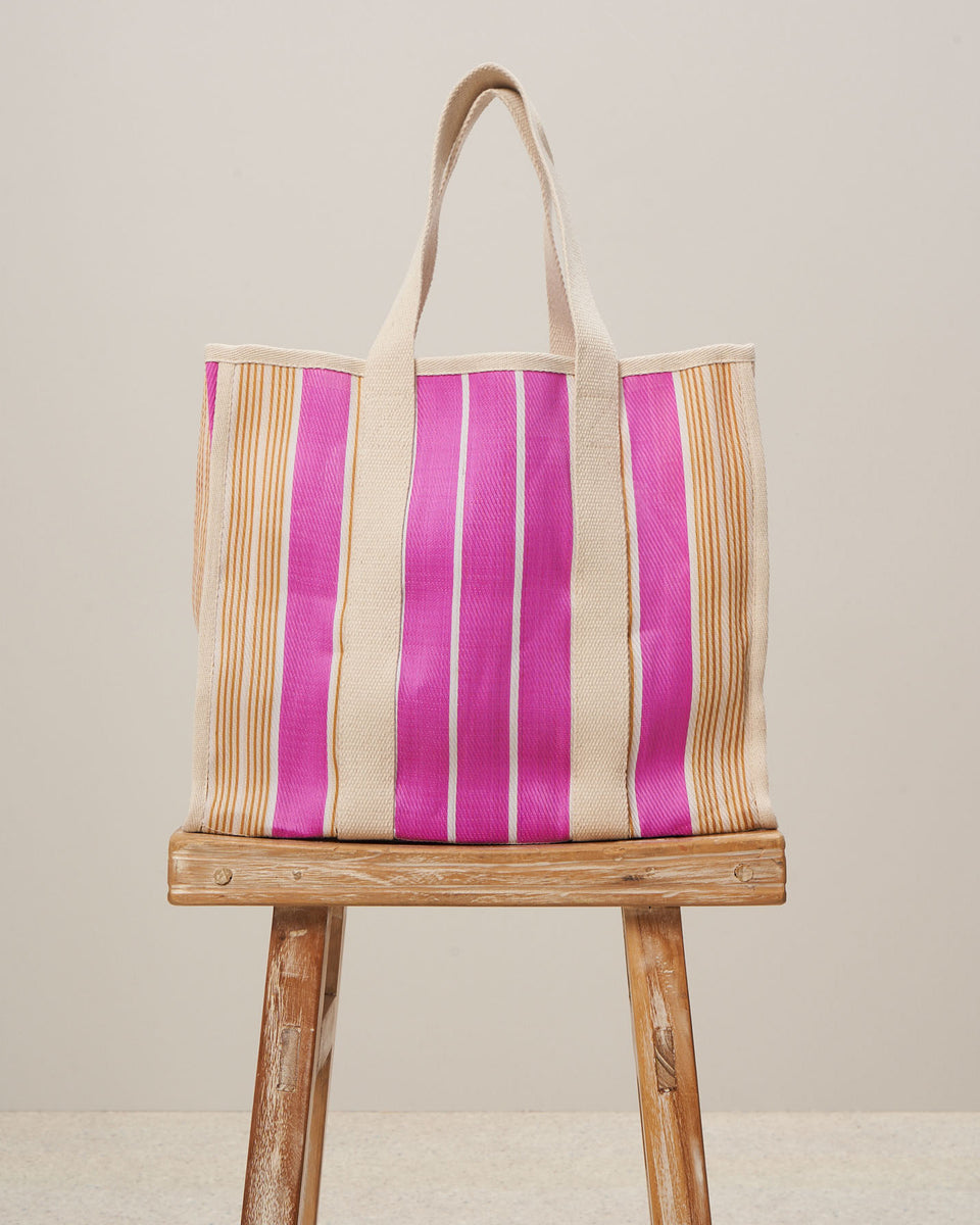 Eol Women's Pink Striped Bag - Image alternative