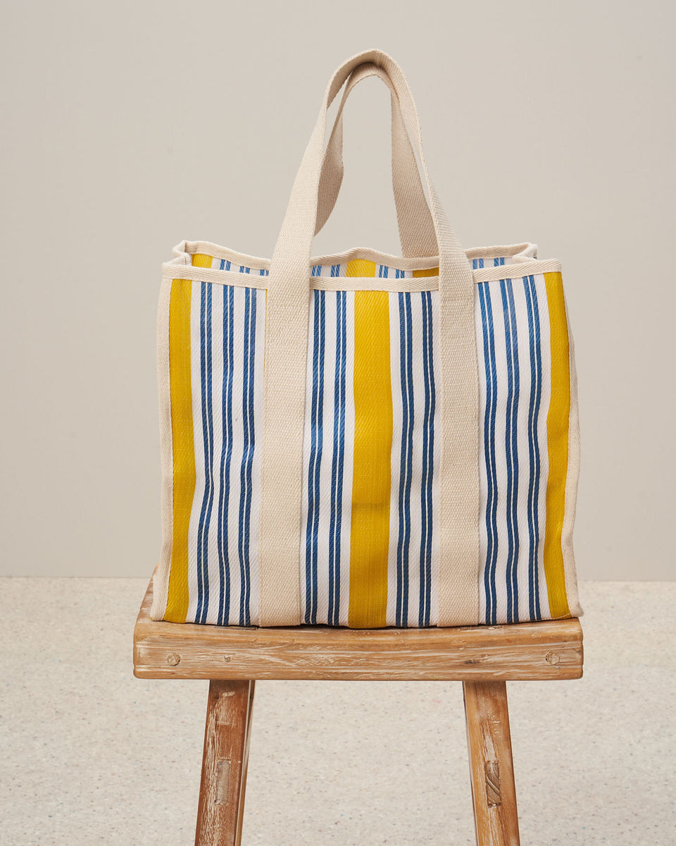 Eol Women's Yellow & Blue Striped Bag - Image alternative