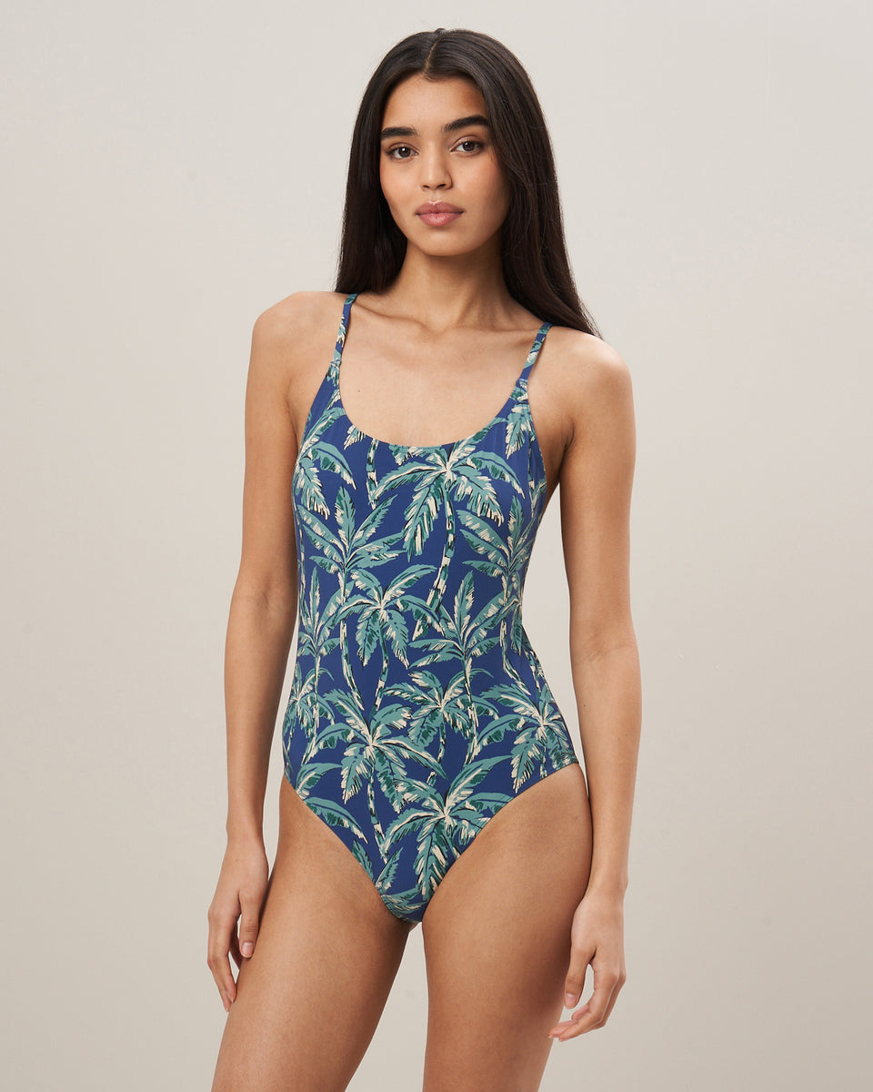 Barbara Women's Blue Palm Tree Print Swimsuit - Image principale
