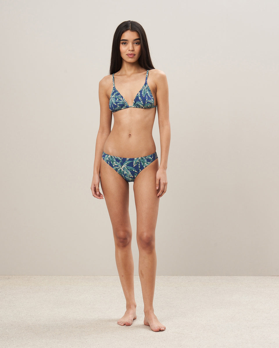 Bikini Beachwear Women's Blue Palm Tree Print Swimsuit - Image alternative