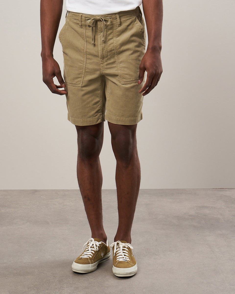 Fatigue Short Men's Army Green Corduroy Shorts - Image alternative
