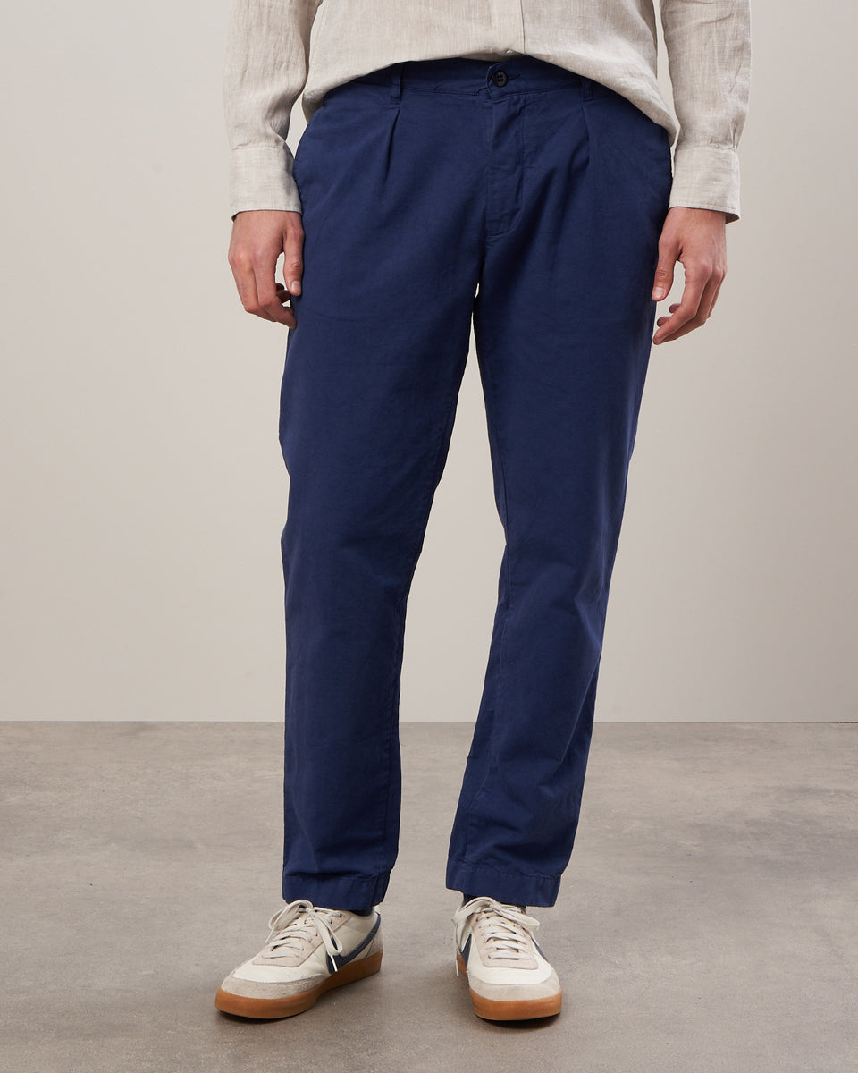 Tony Men's Indigo Linen Cotton Pants - Image alternative