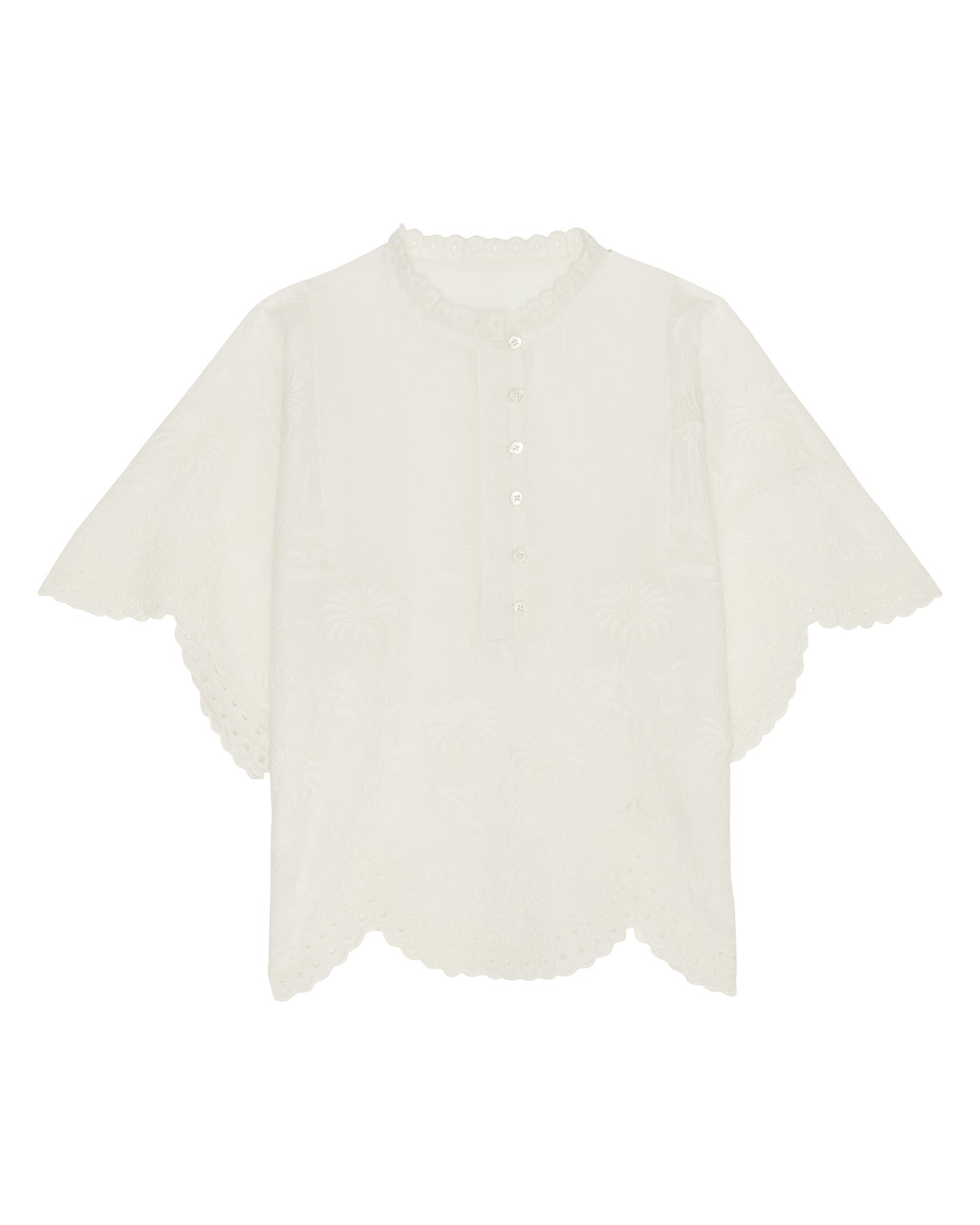 Husco Girls' Off-White Cotton Voile Top
