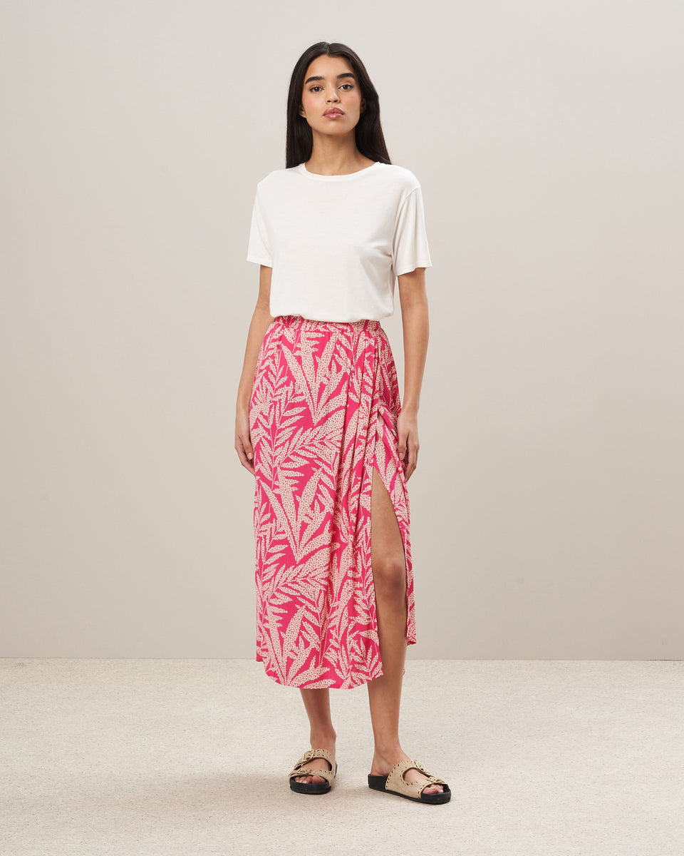 Jaden Women's Pink Printed Viscose Skirt - Image principale