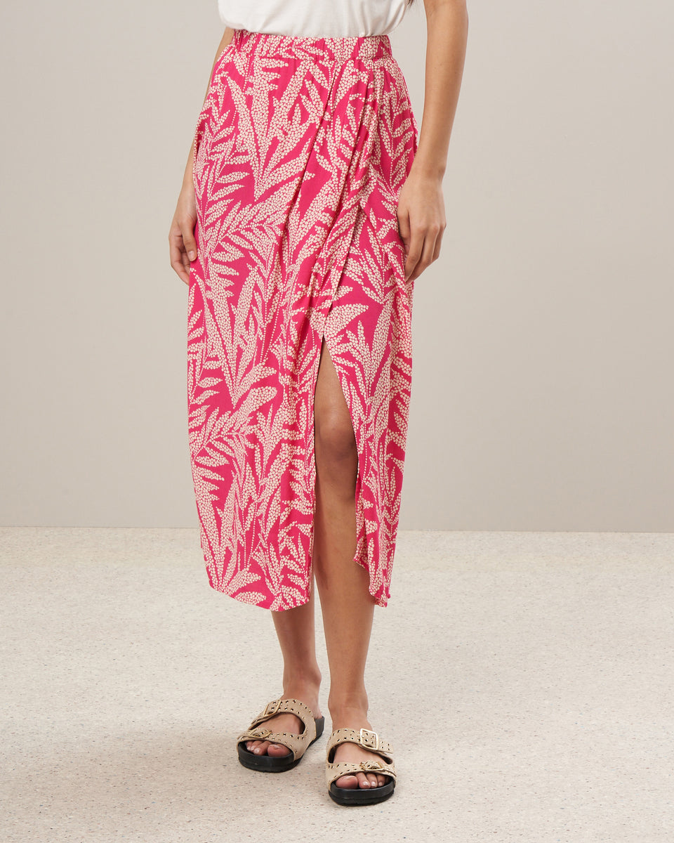 Jaden Women's Pink Printed Viscose Skirt - Image alternative