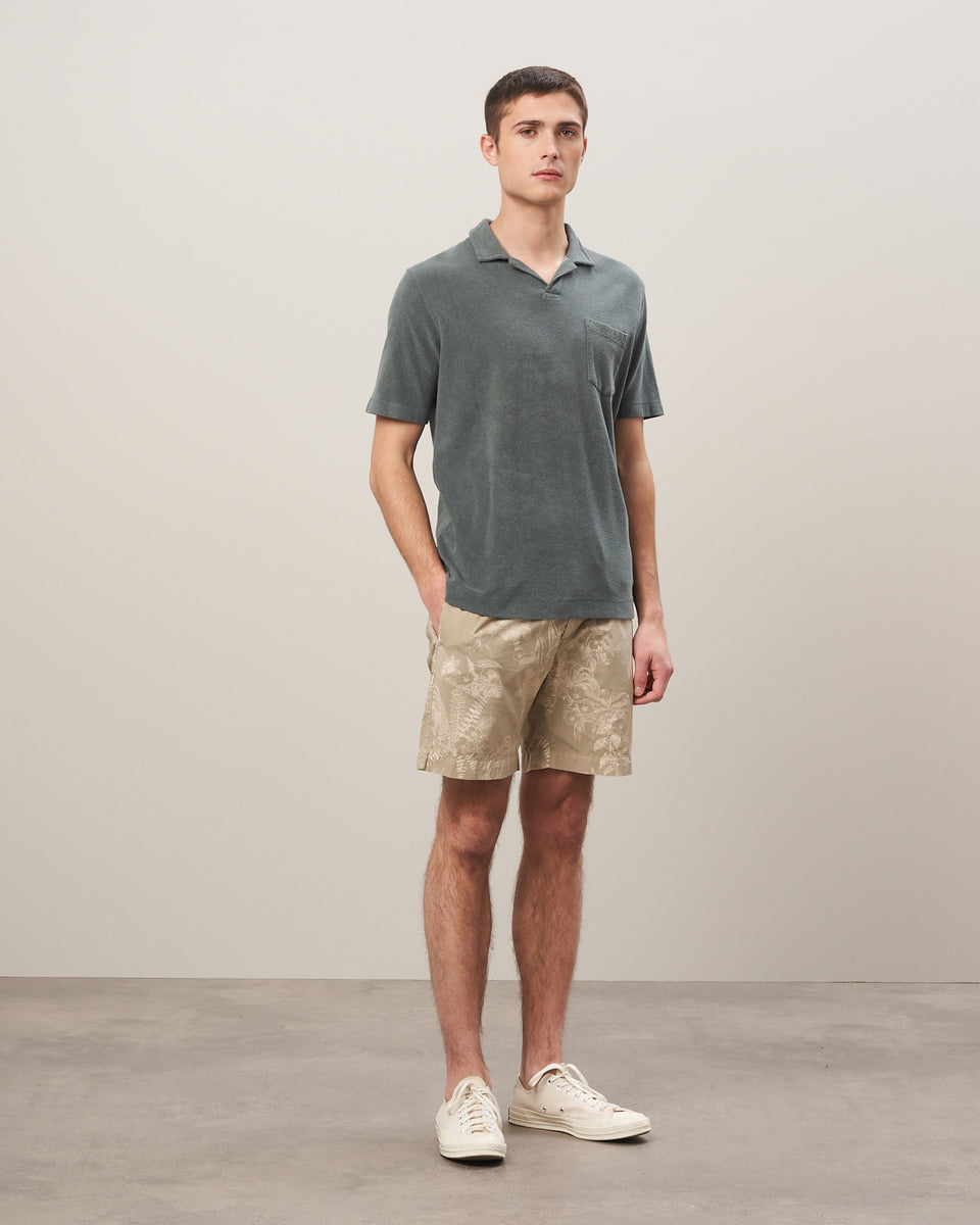 Men's Olive Green Terry Polo - Image alternative