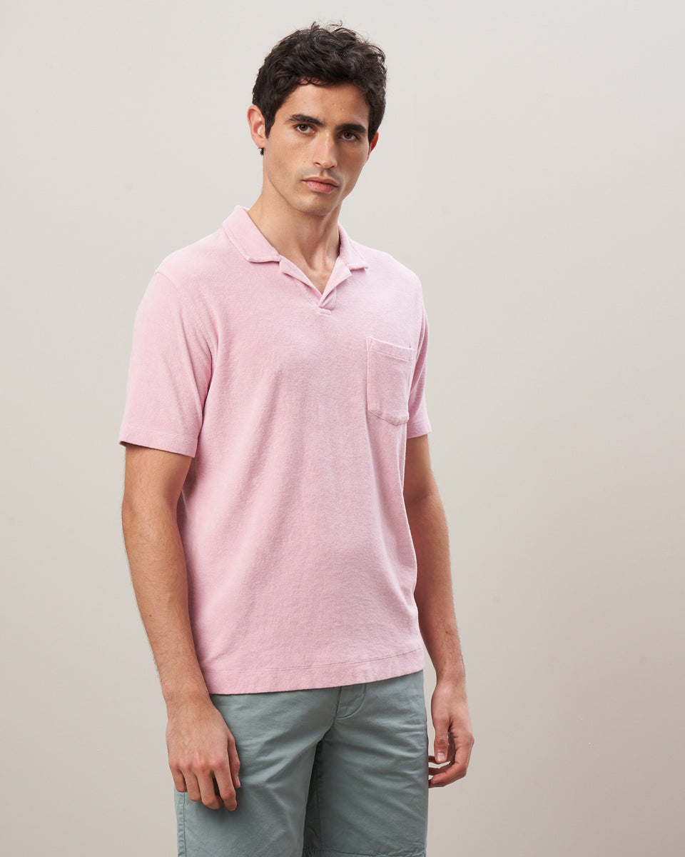 Men's Faded Pink Terry Polo - Image principale