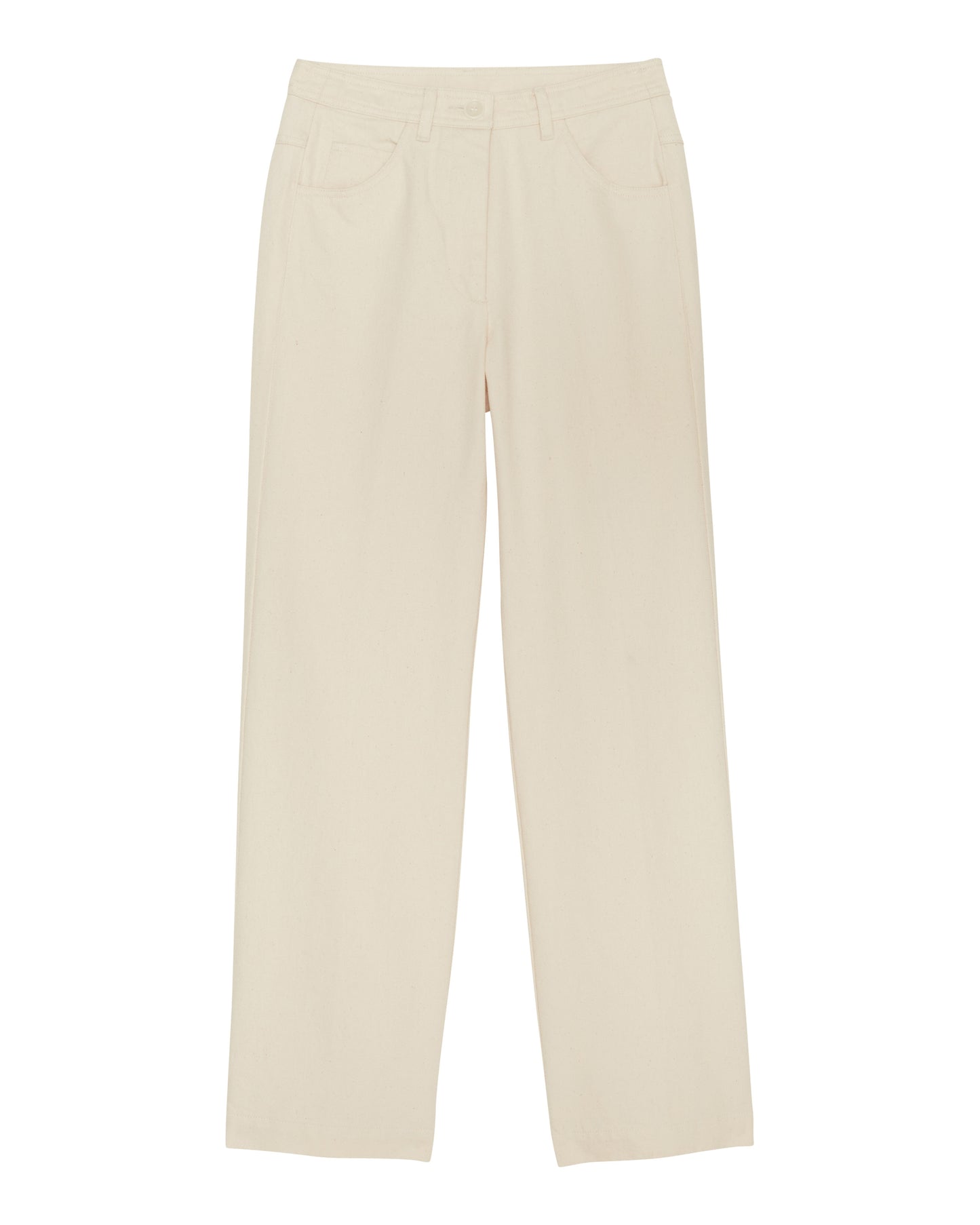 Pantalon Fille en sergé de coton Ecru Pad BBPDA612-01