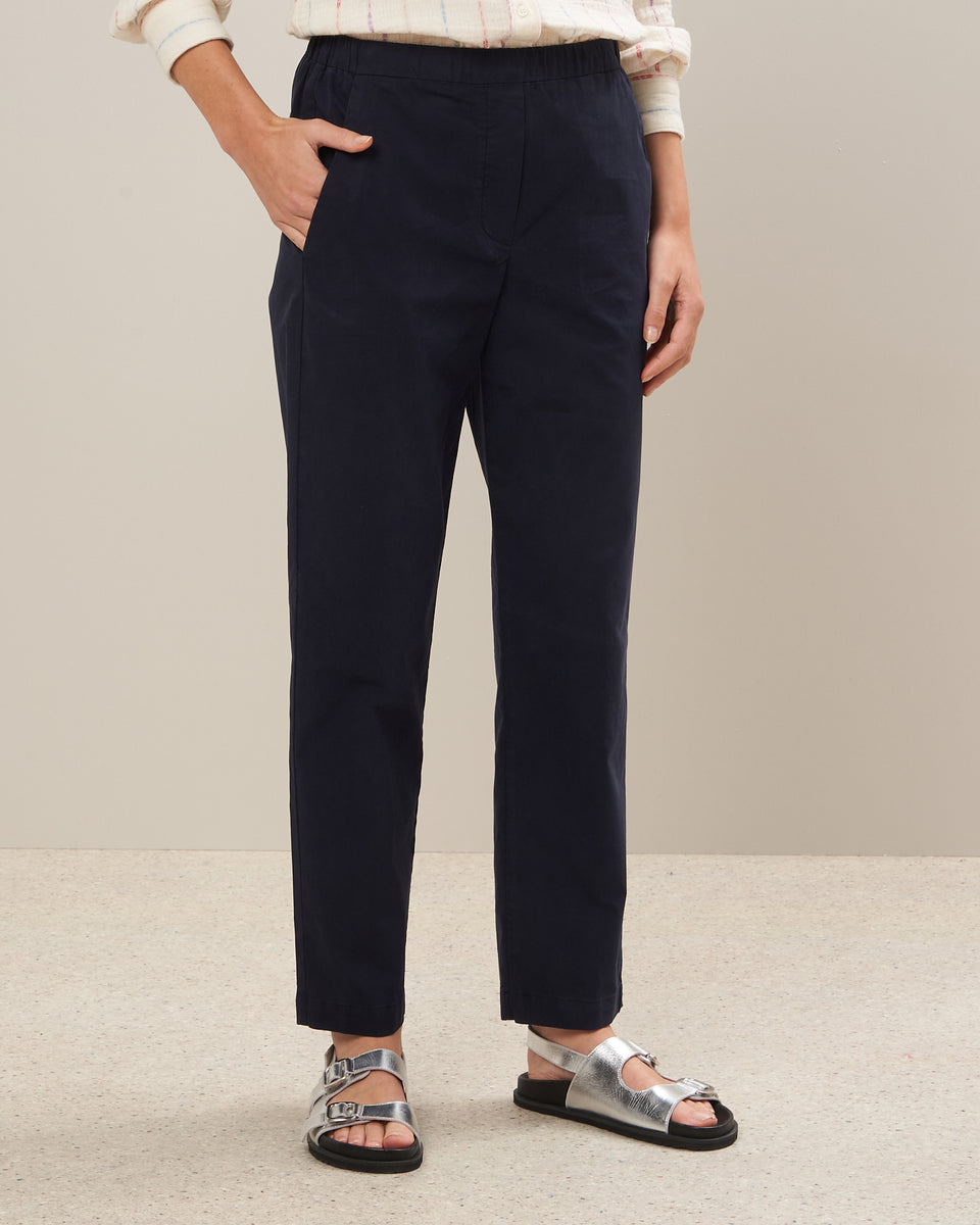 Pili Women's Navy Blue Light Gabardine Pants - Image alternative