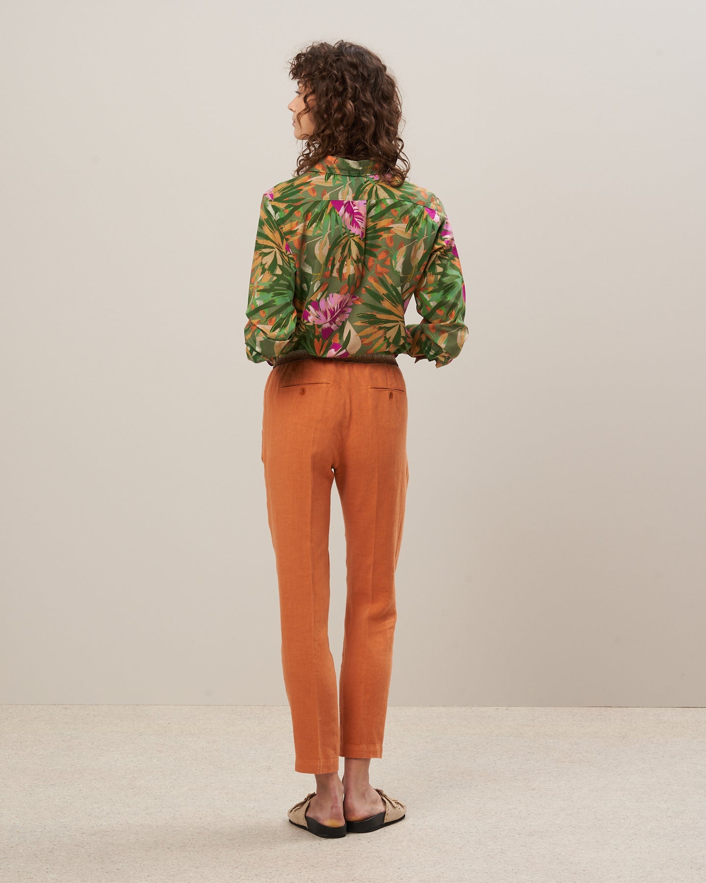 Pantalon Femme en lin Orange Pirouette BBPK605-22