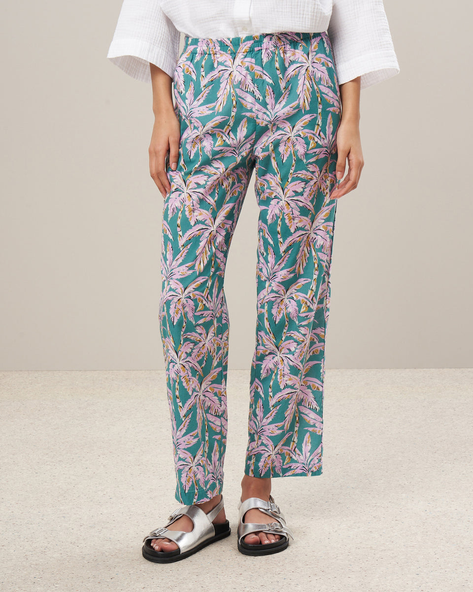 Pantalon Femme en coton imprimé Rose & Vert Prunelle - Image alternative