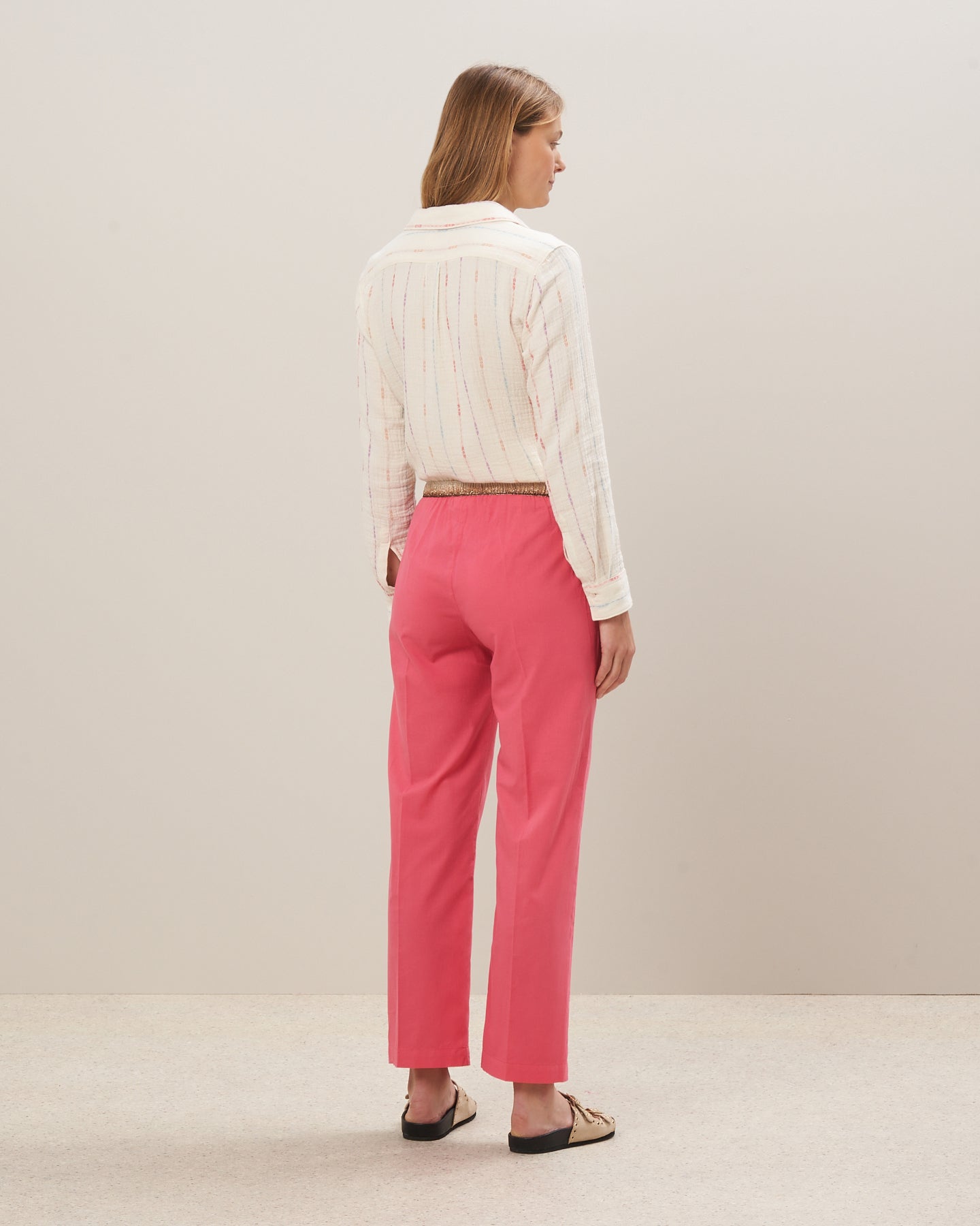 Pantalon Femme en coton Rose Prunellor BBPU607-28