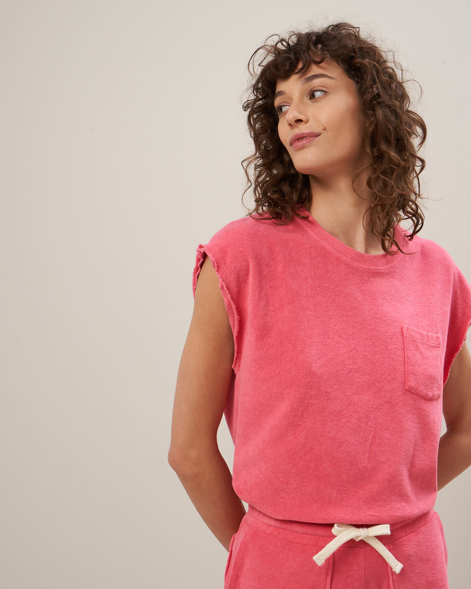 Tecly Women's Pink Terry Tee Shirt - Image principale