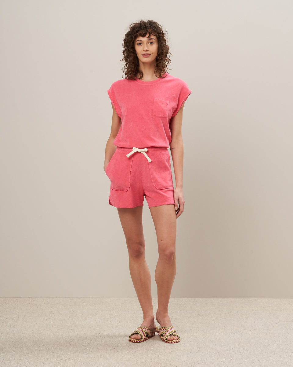 Tecly Women's Pink Terry Tee Shirt - Image alternative