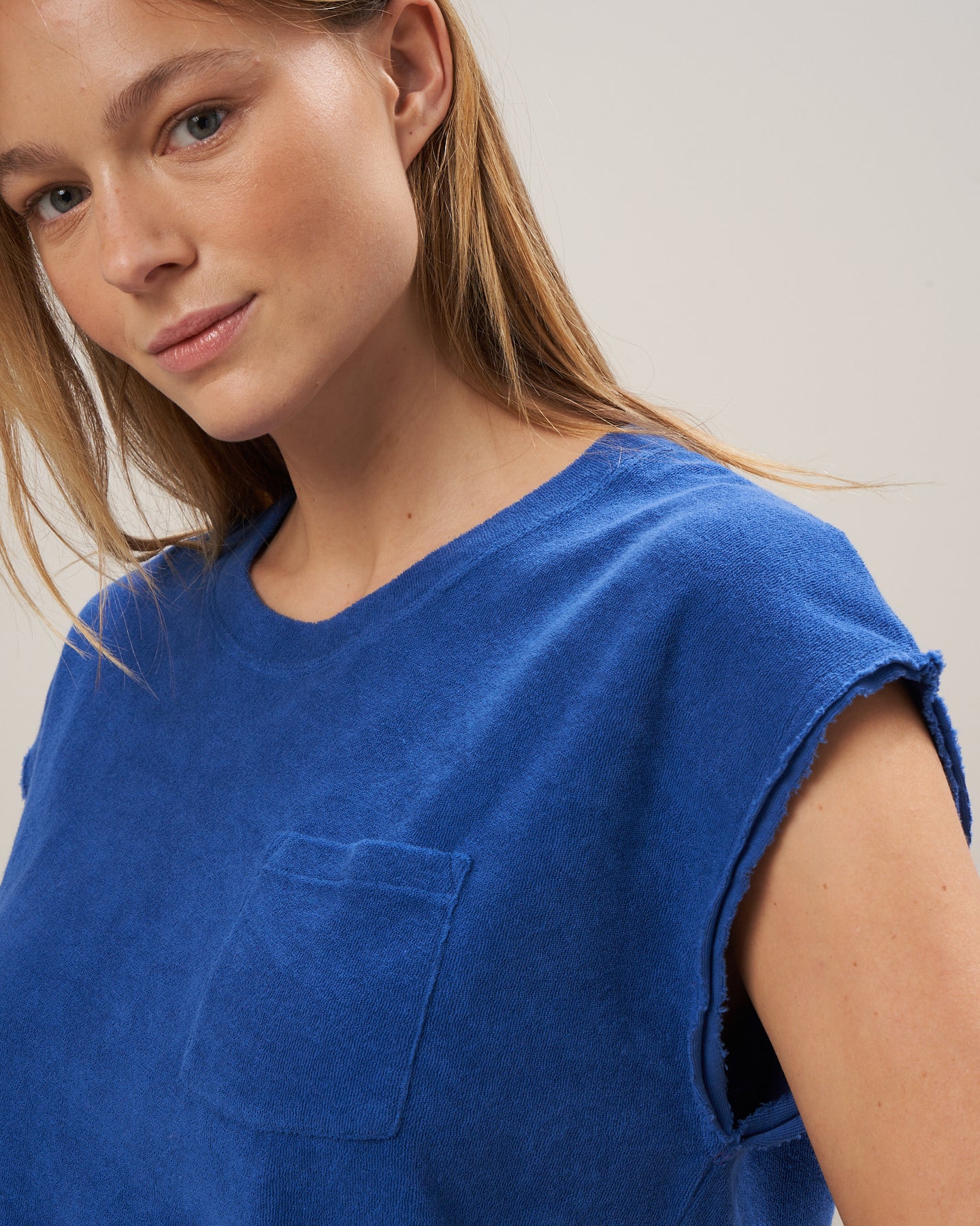 Tee Shirt Femme en éponge Bleu Tecly BBQT511-10