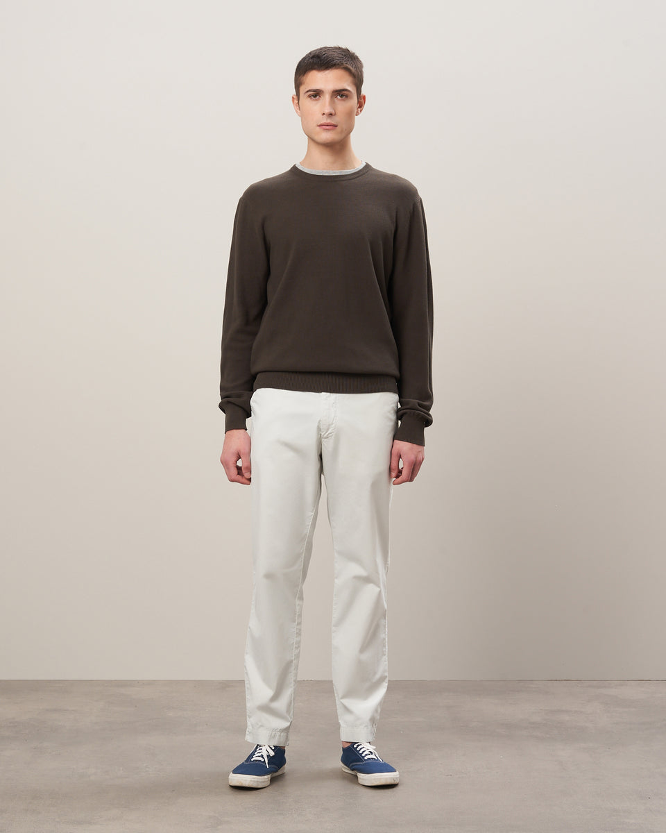Men's Brown Pique Cotton Sweater - Image alternative