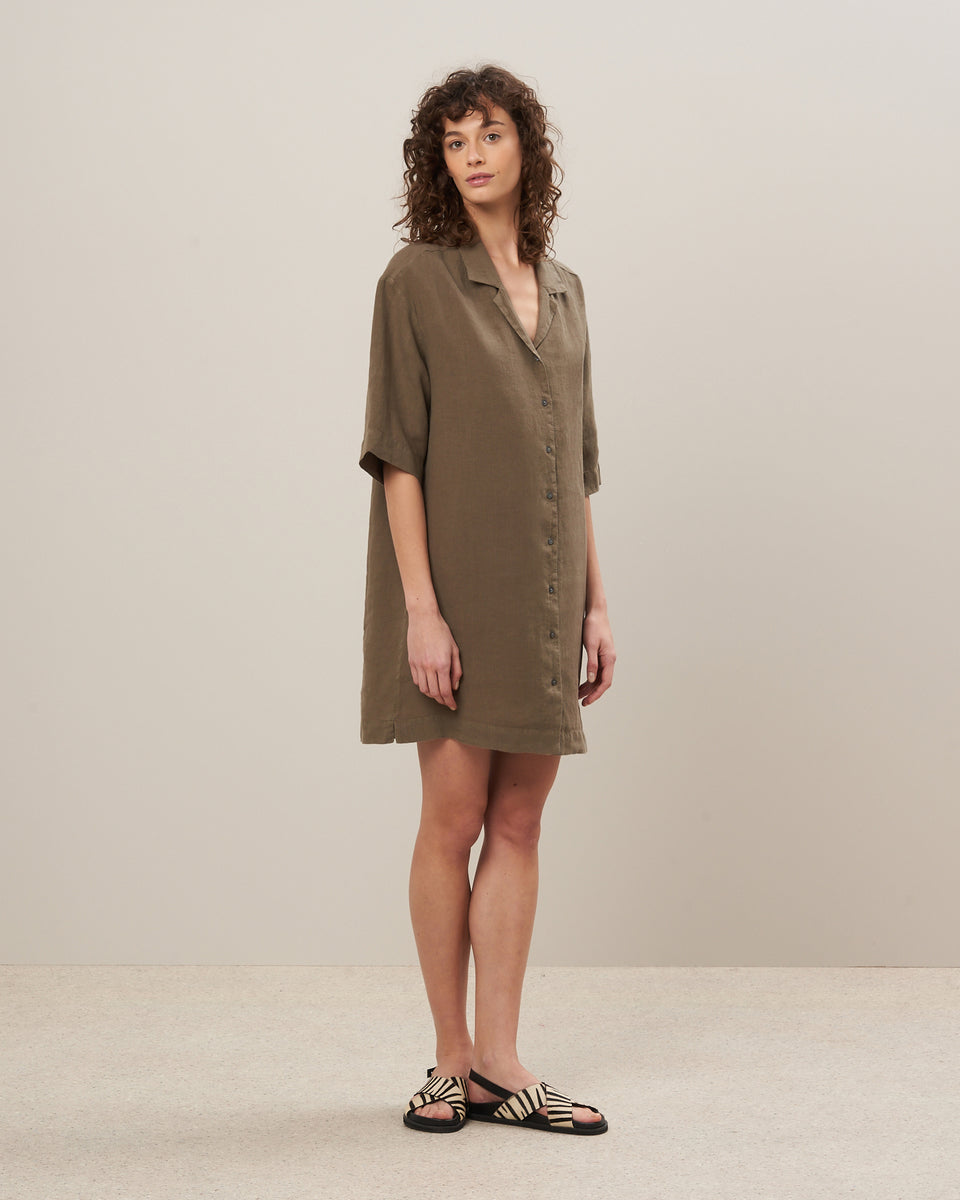 Robe Femme en lin léger Vert militaire Rafik - Image alternative