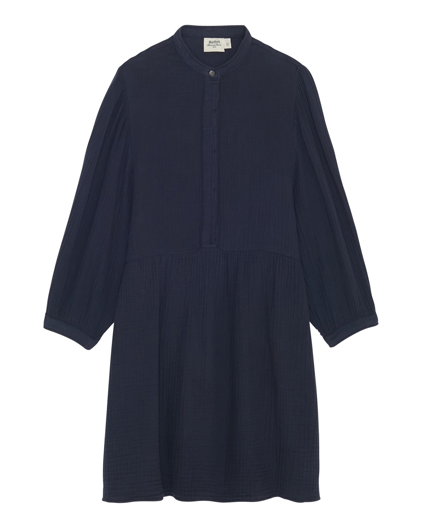 Revita Girls' Navy Blue Double Cotton Gauze Dress