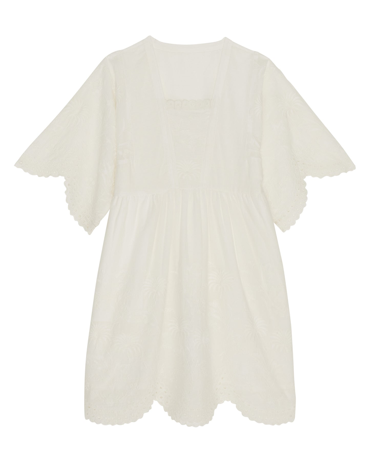 Reggio Girls' Embroidered Off-White Cotton Voile Dress