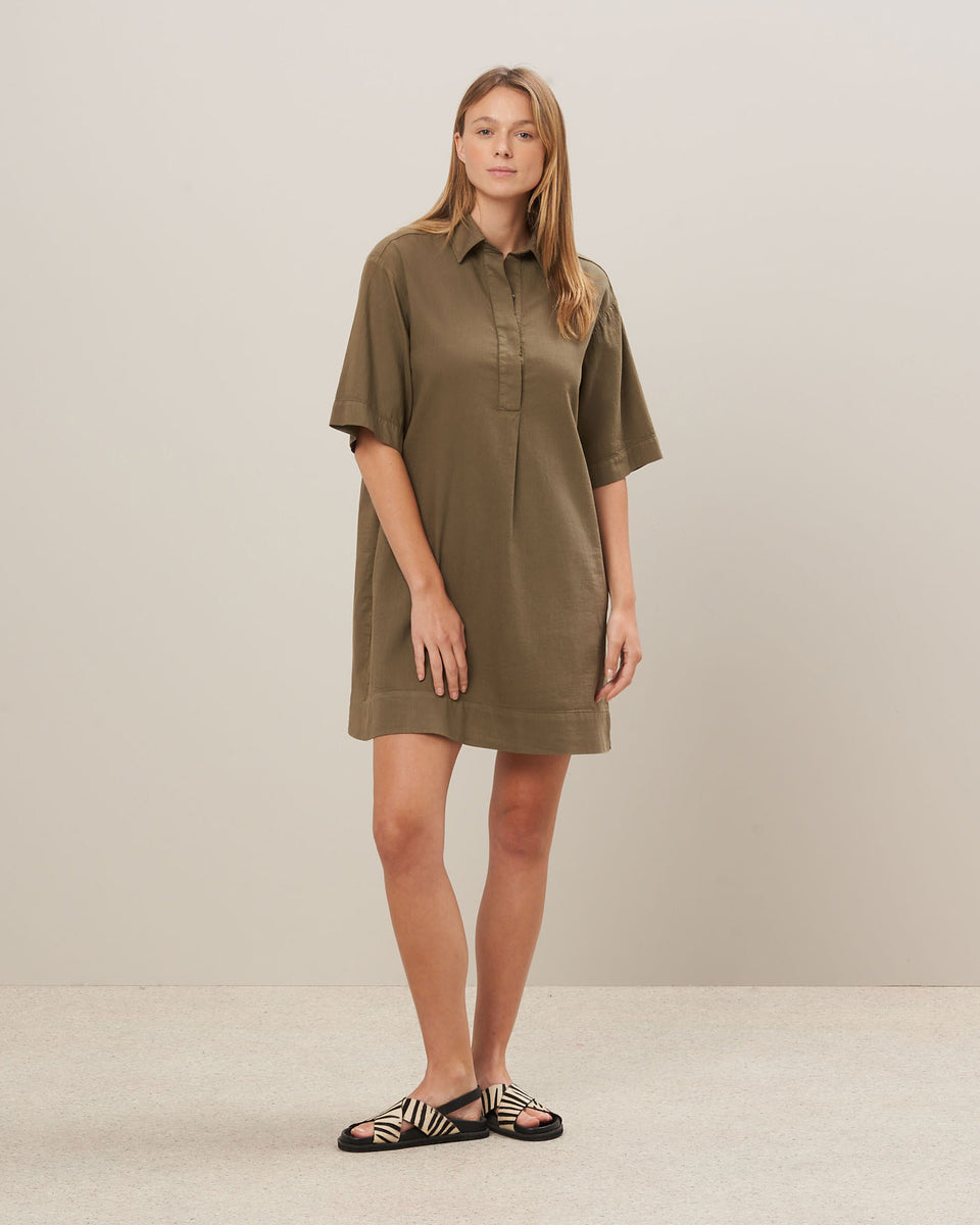 Roster Women's Army Green Cotton Dress - Image principale