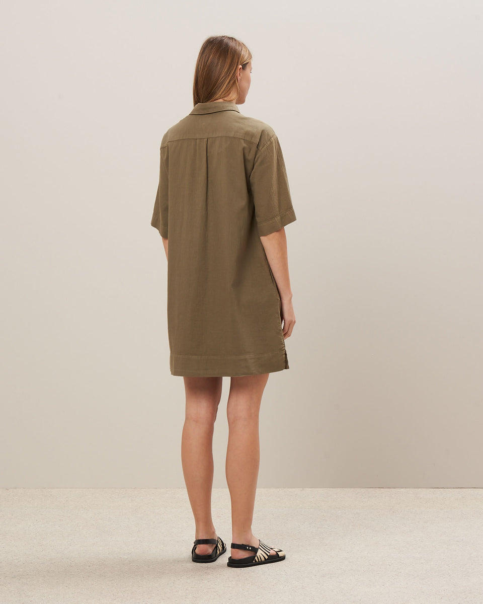 Roster Women's Army Green Cotton Dress - Image alternative