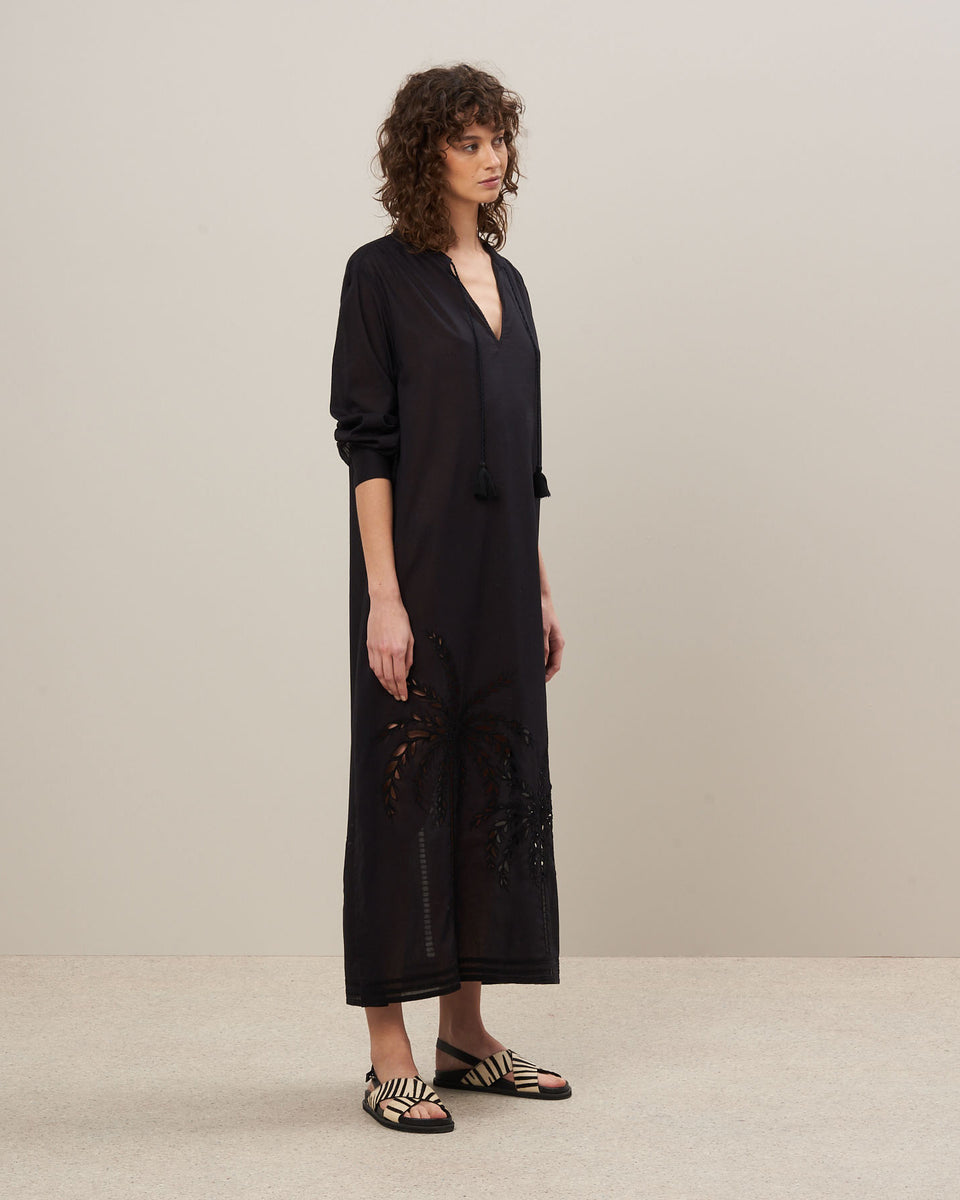 Robe Femme en voile de coton noir Rosario - Image alternative