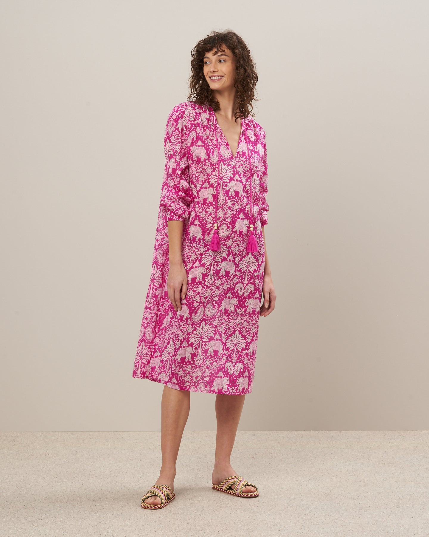 Rahma pink printed cotton voile dress - Women's Dress - Hartford