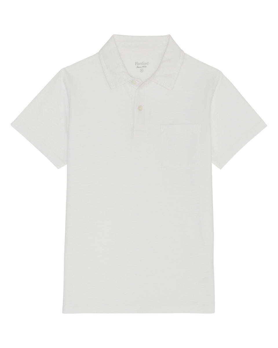 Polo Garçon en coton slub Blanc - Image principale