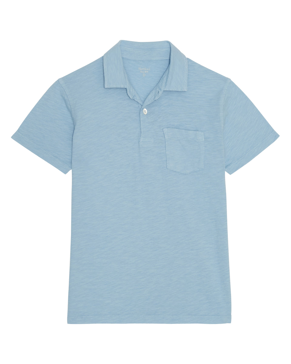 Polo Garçon en coton slub Bleu clair - Image principale
