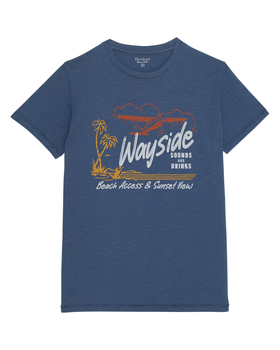Tee Shirt Garçon en jersey imprimé Bleu cobalt Wayside - Image principale