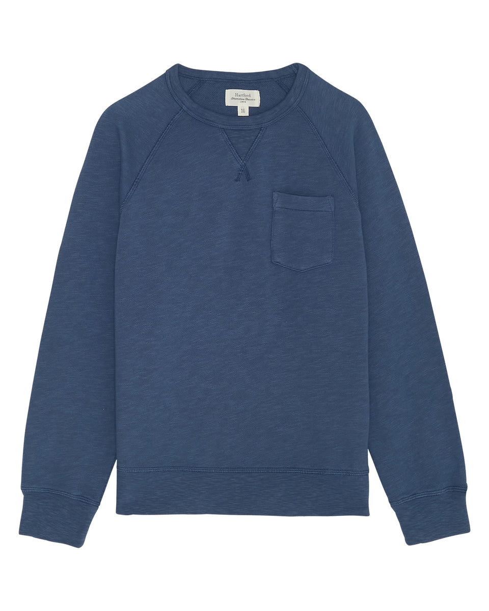 Boys' Cobalt Blue Cotton Sweatshirt - Image principale
