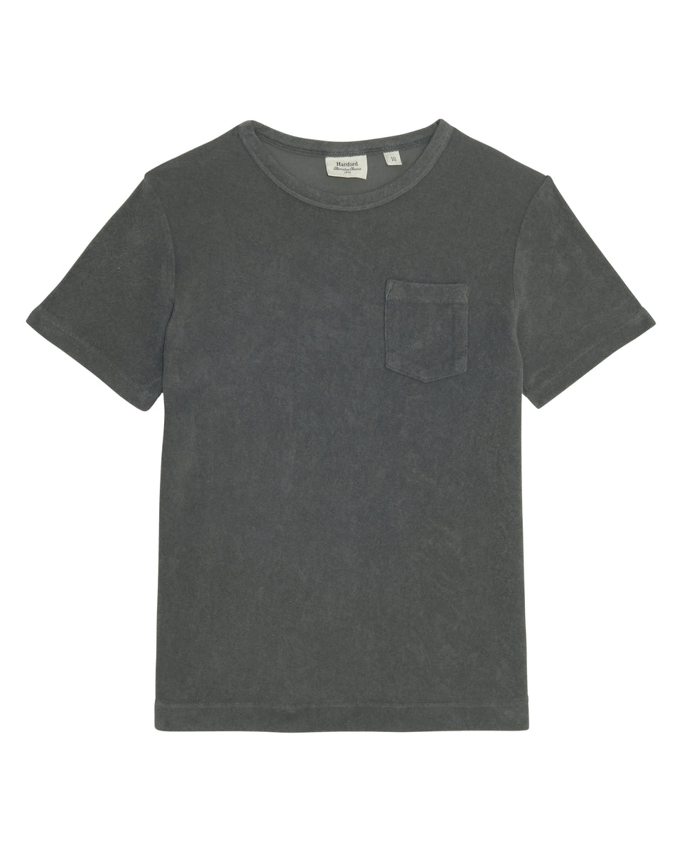 Boy's Olive Green Terry Cloth T-Shirt - Image principale