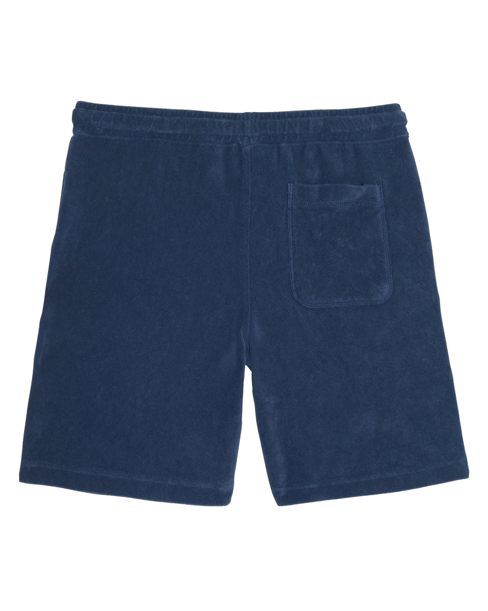 Boys' Cobalt Blue Chambray Terry Cloth Shorts - Image alternative