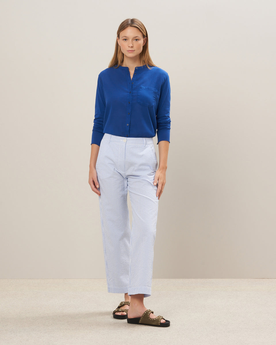 Tanay Women's Blue Double Fabric Cotton Shirte - Image alternative