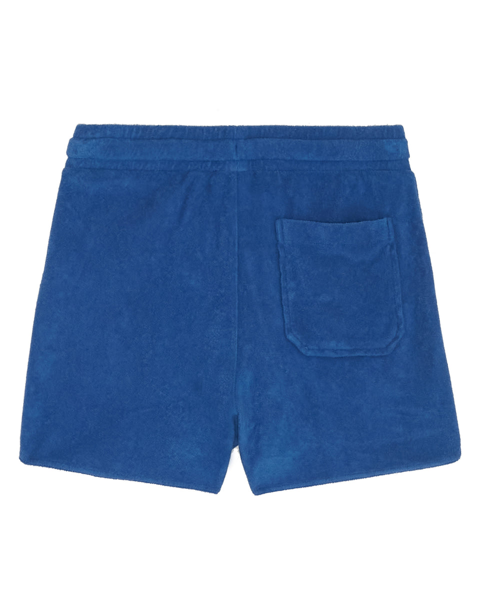 Titia Girls' Blue Terry Cotton Fleece Shorts - Image alternative