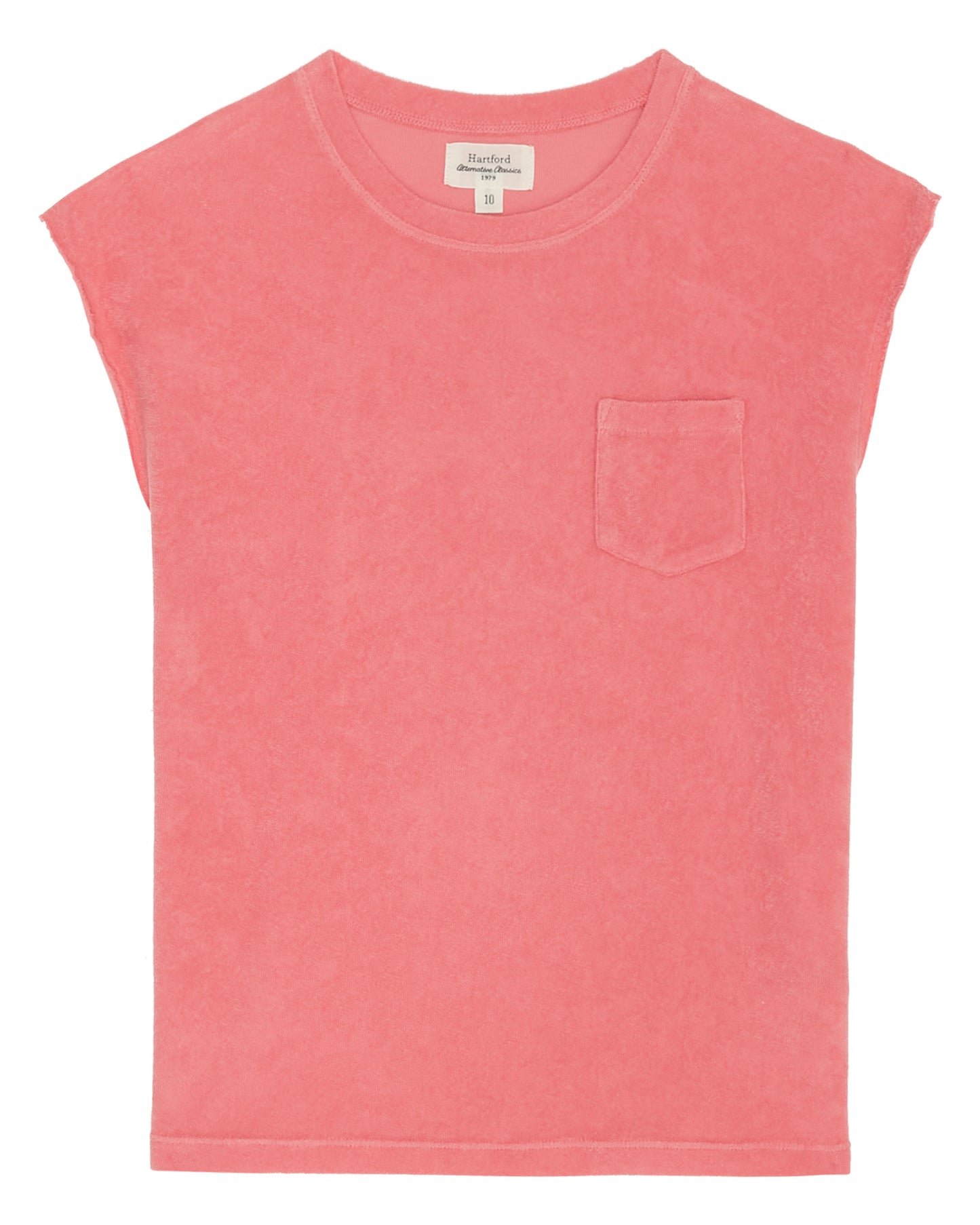 Tecly Girl's Pink Terry Cotton Fleece T-shirt