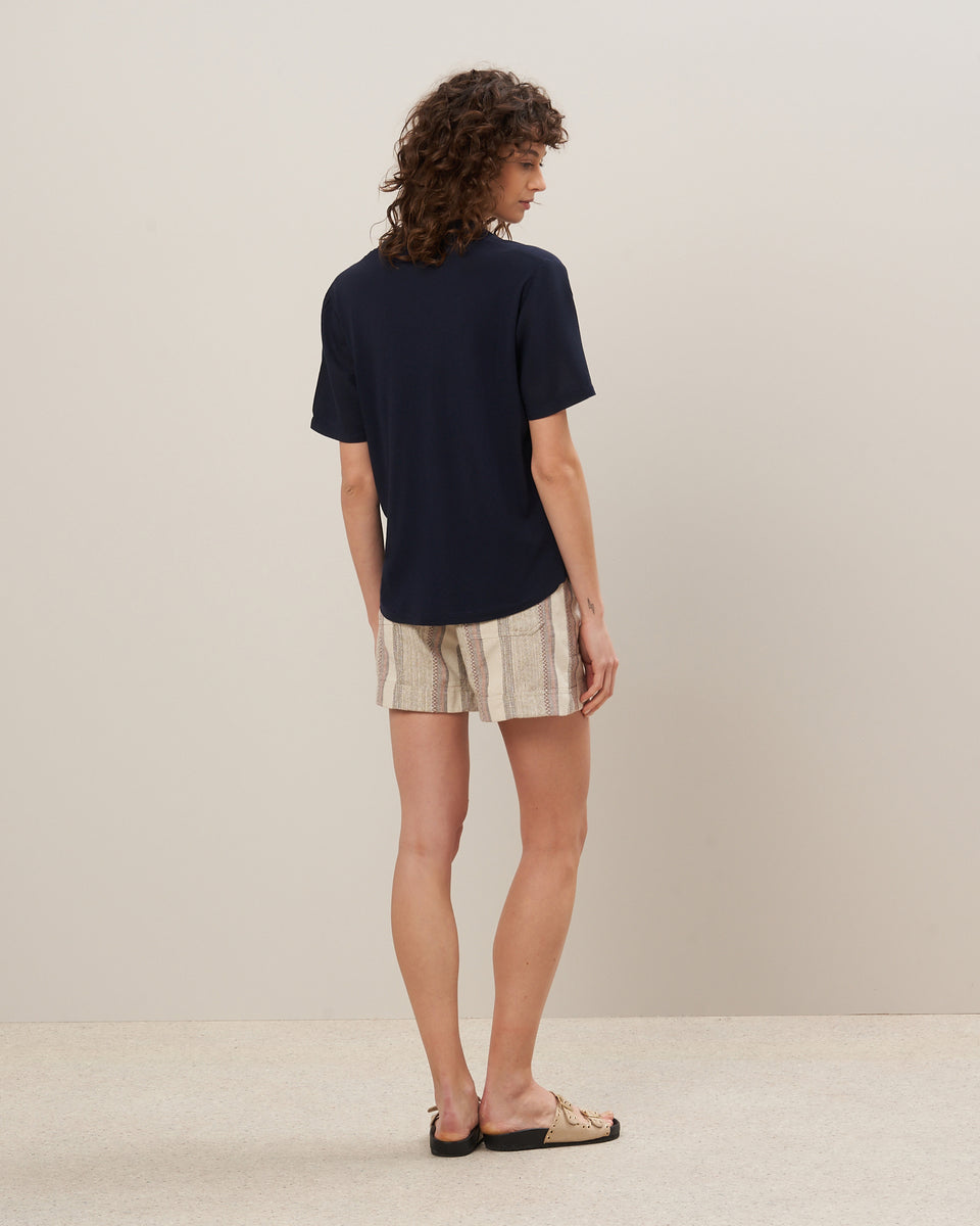 Tomus Women's Deep Blue Double Fabric Cotton Shirts - Image alternative