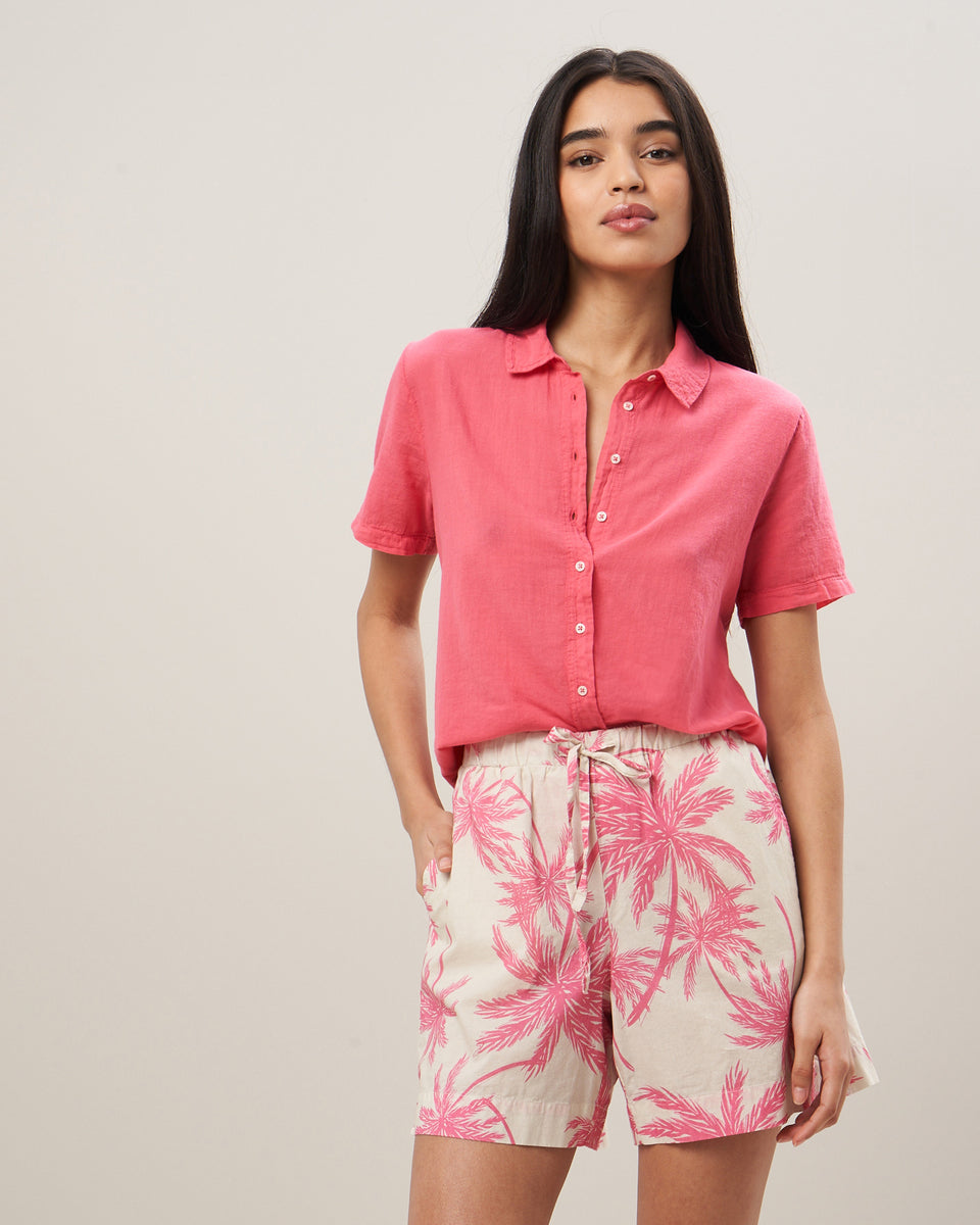 Teline Women's Pink Double Fabric Cotton Shirt - Image principale