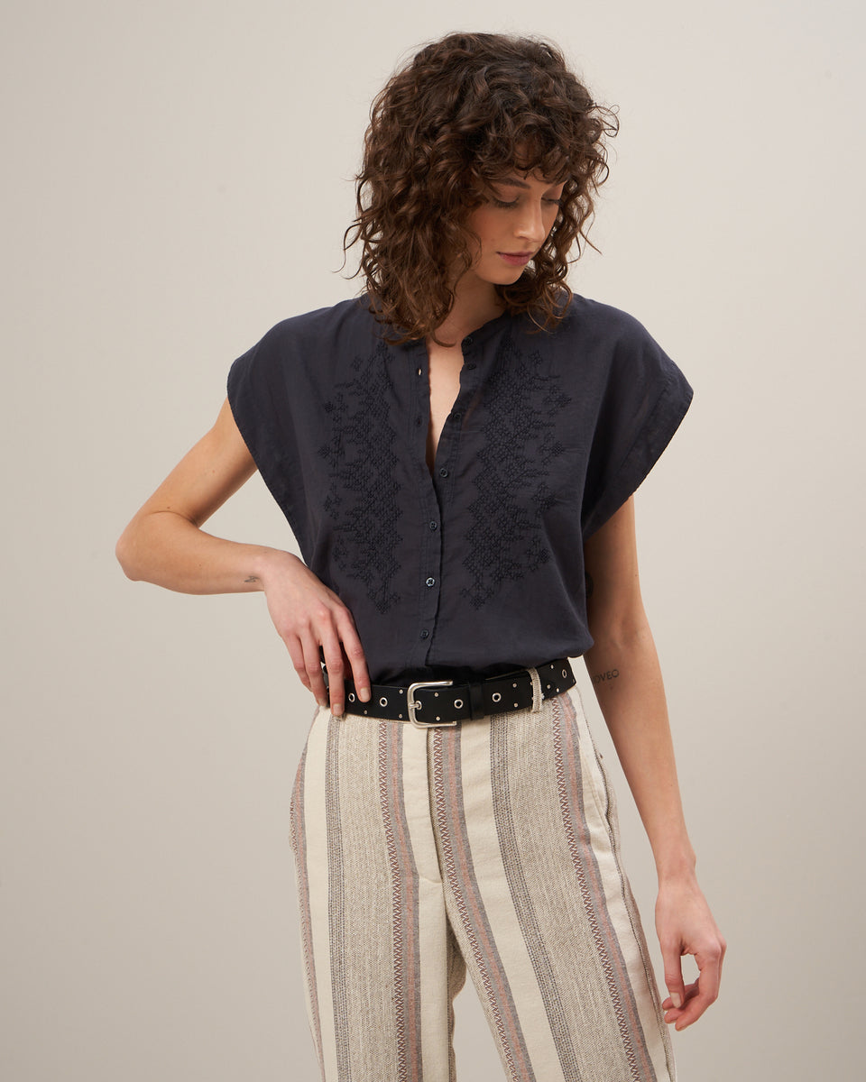 Teary Women's Graphite Double Fabric Cotton T-Shirt - Image principale