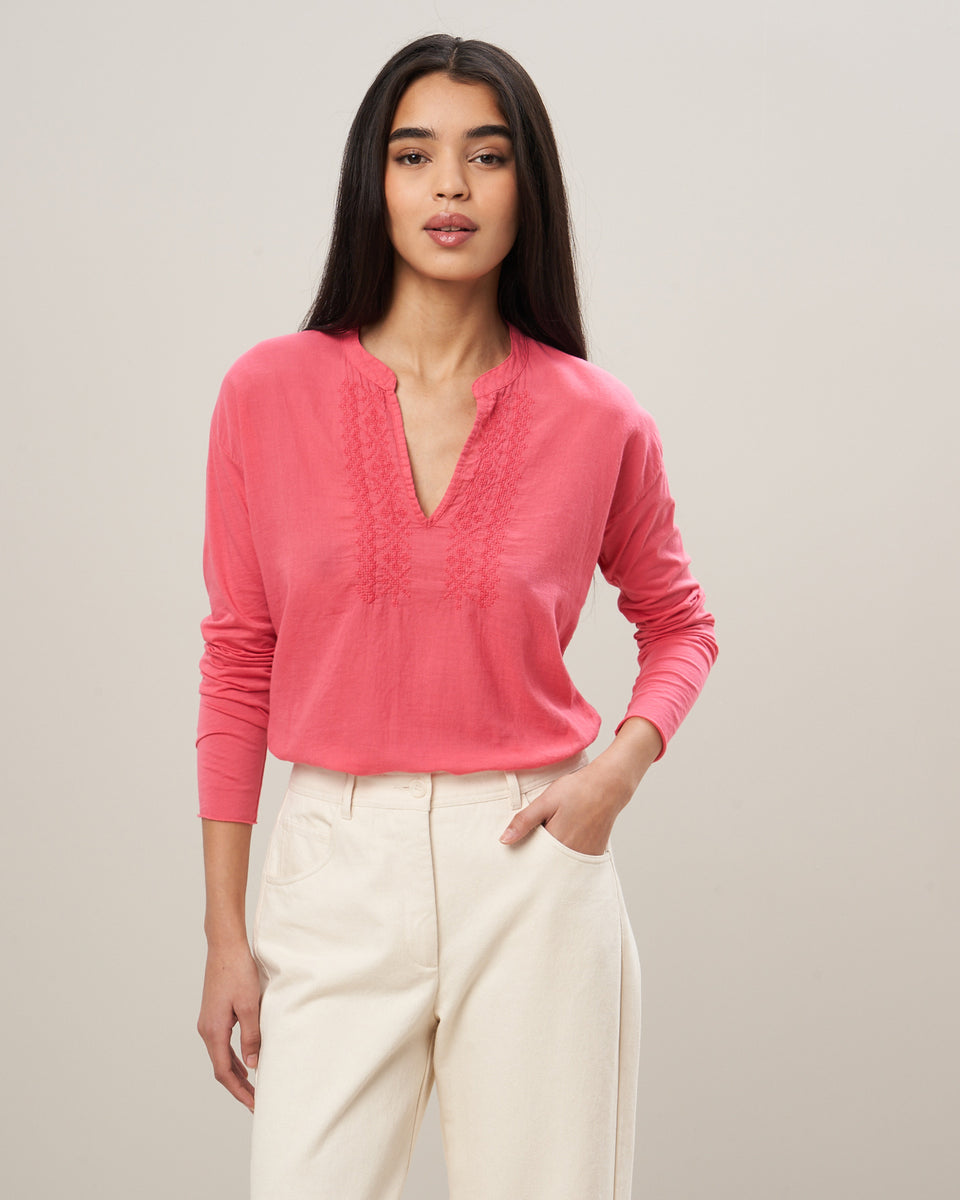 Tupton Women's Pink Double Fabric Cotton Tee Shirt - Image principale