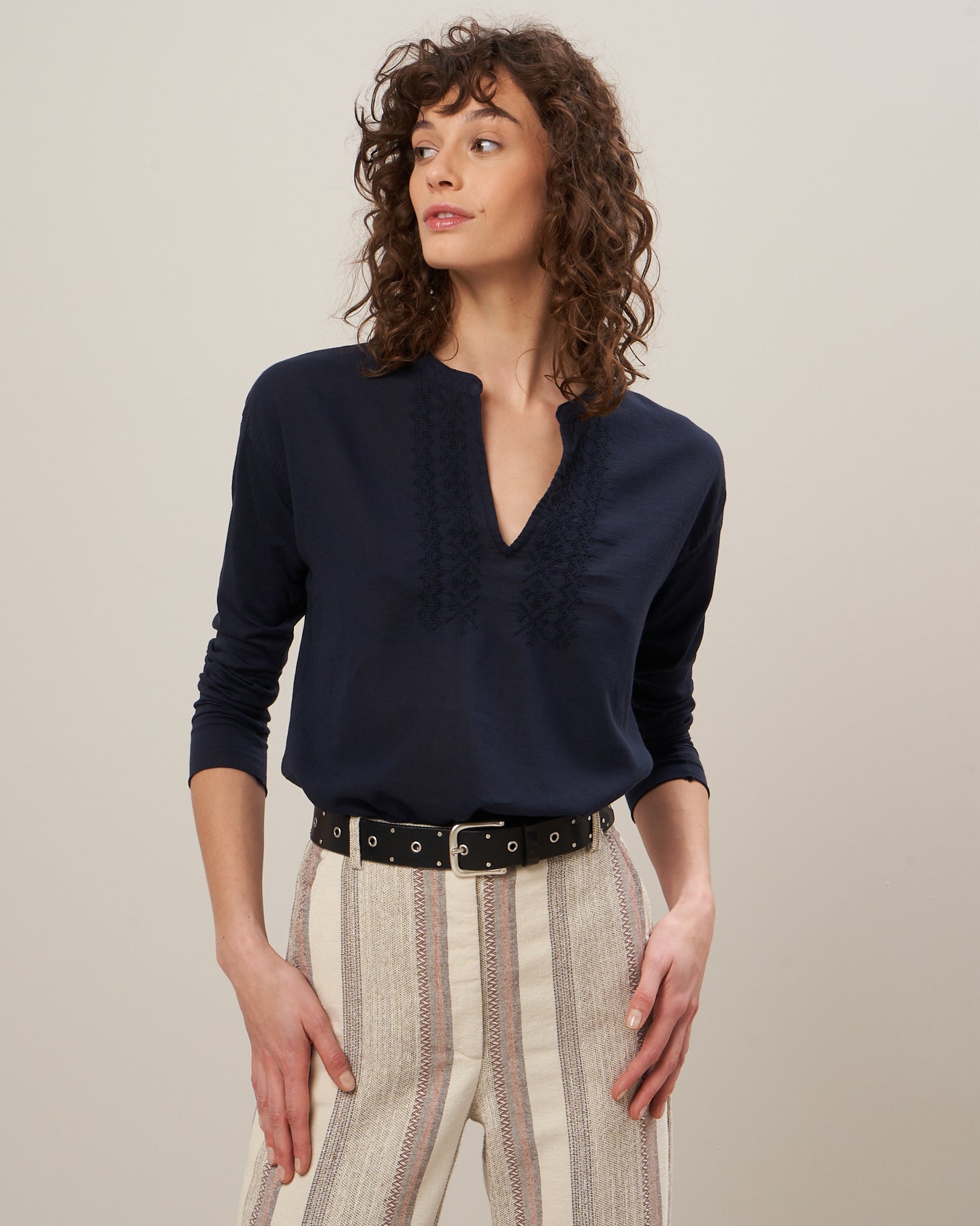 Tee Shirt Femme en coton Bleu Nuit Tupton BBTI501-13