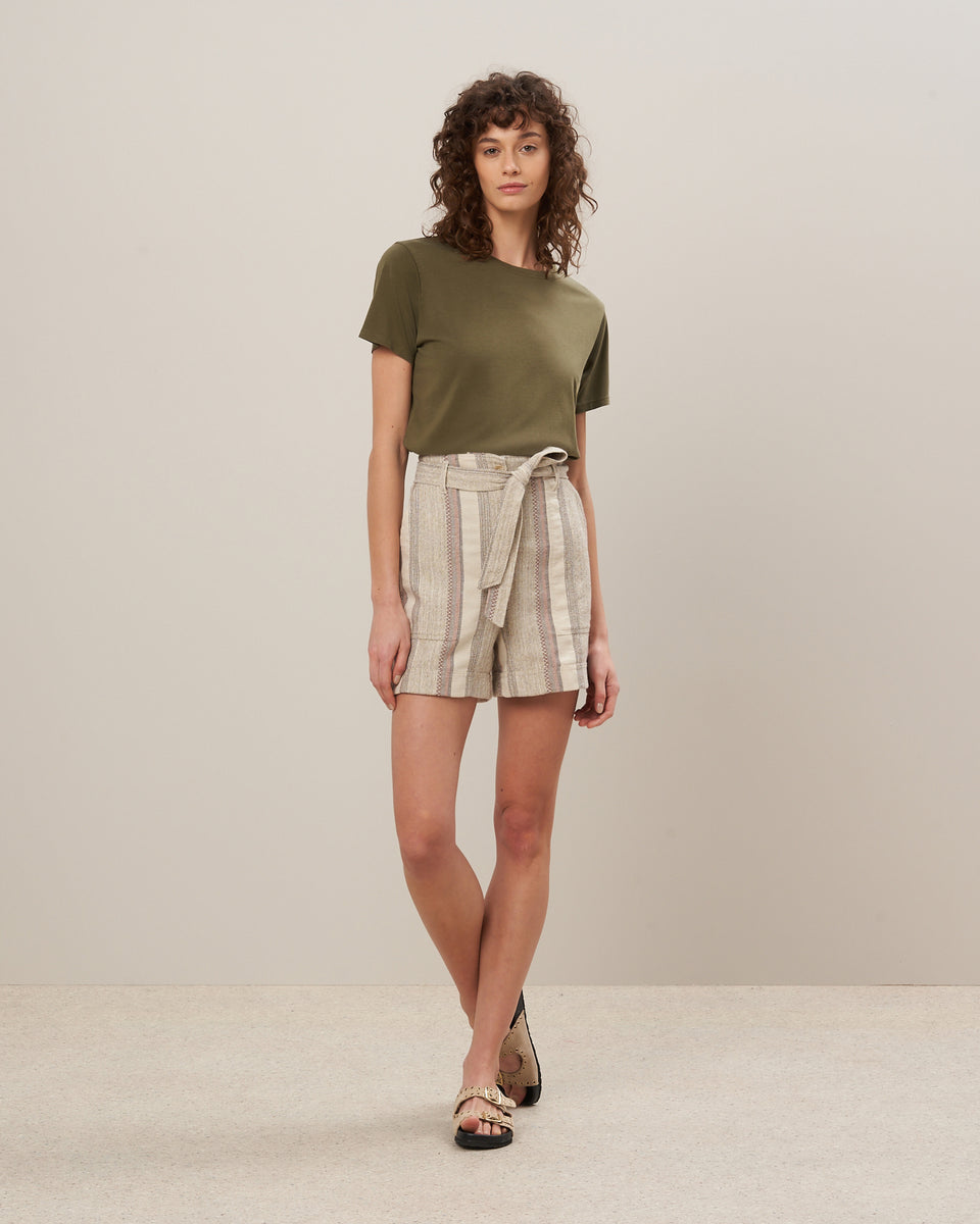 Telvir Women's Army Green Lyocell & Cotton Tee Shirt - Image alternative