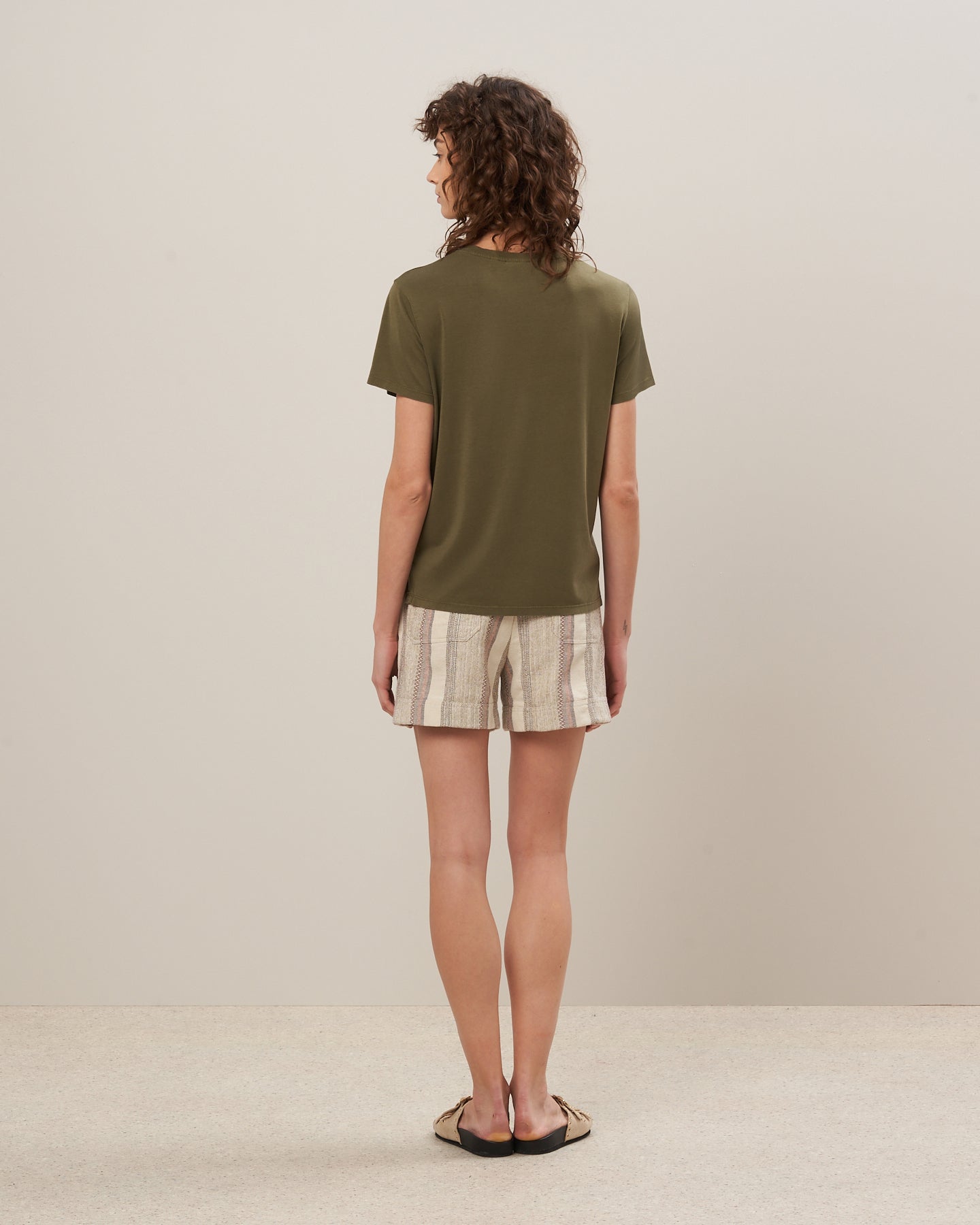 Tee Shirt Femme en lyocell Vert militaire Telvir BBTS504-02