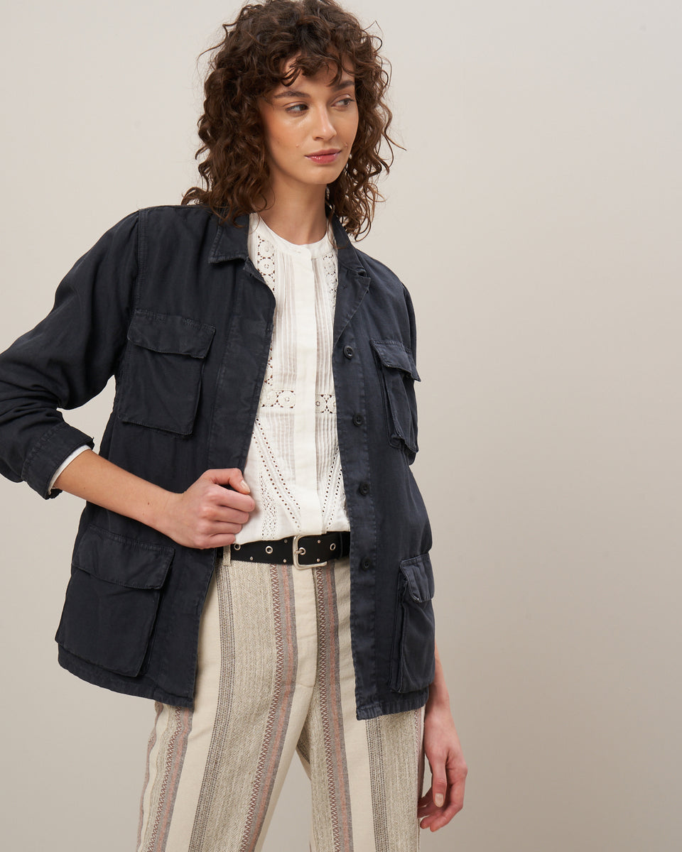 Vea Women's Graphite Cotton & Linen Jacket - Image principale