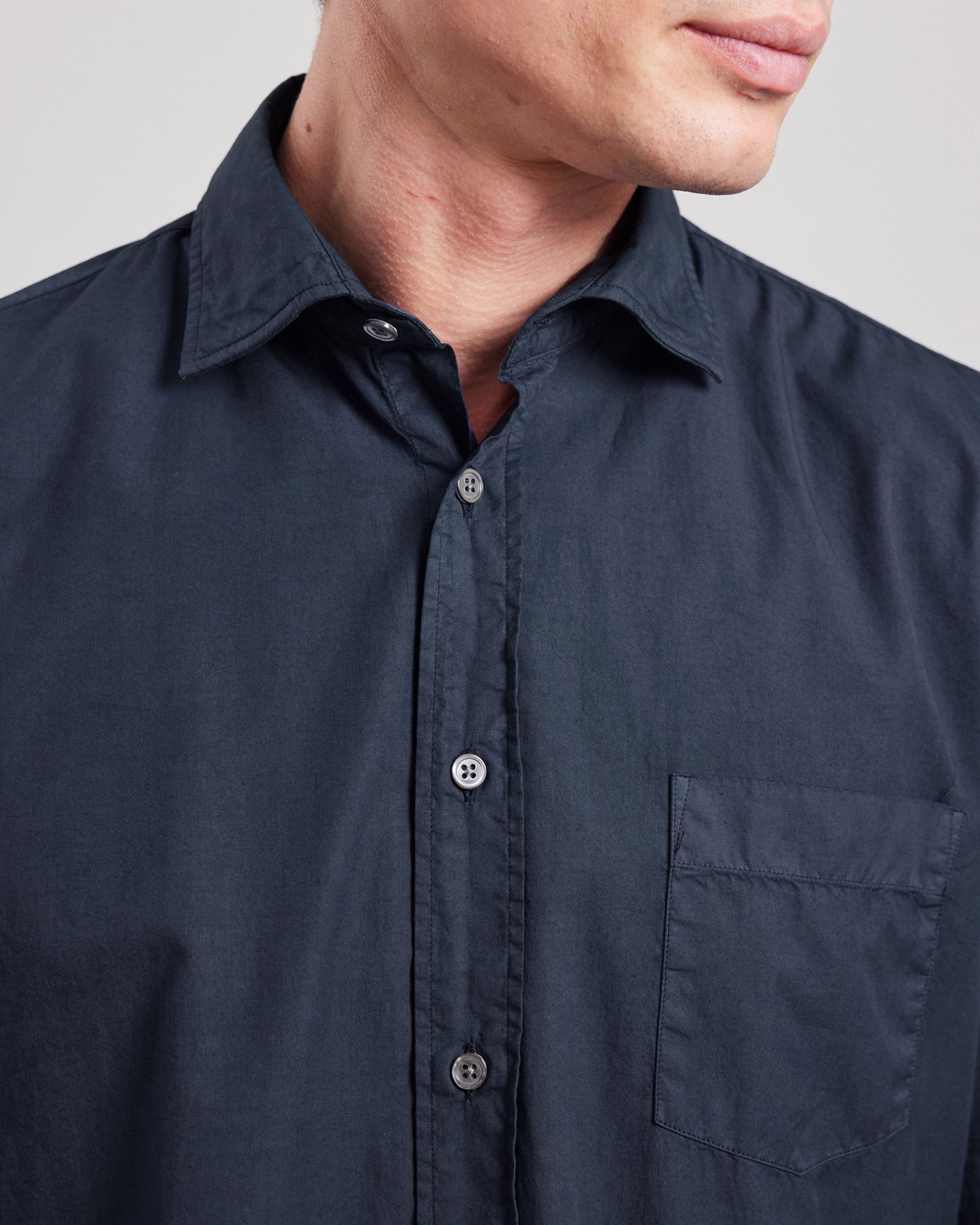 Chemise Homme en gabardine de coton Bleu Nuit Paul