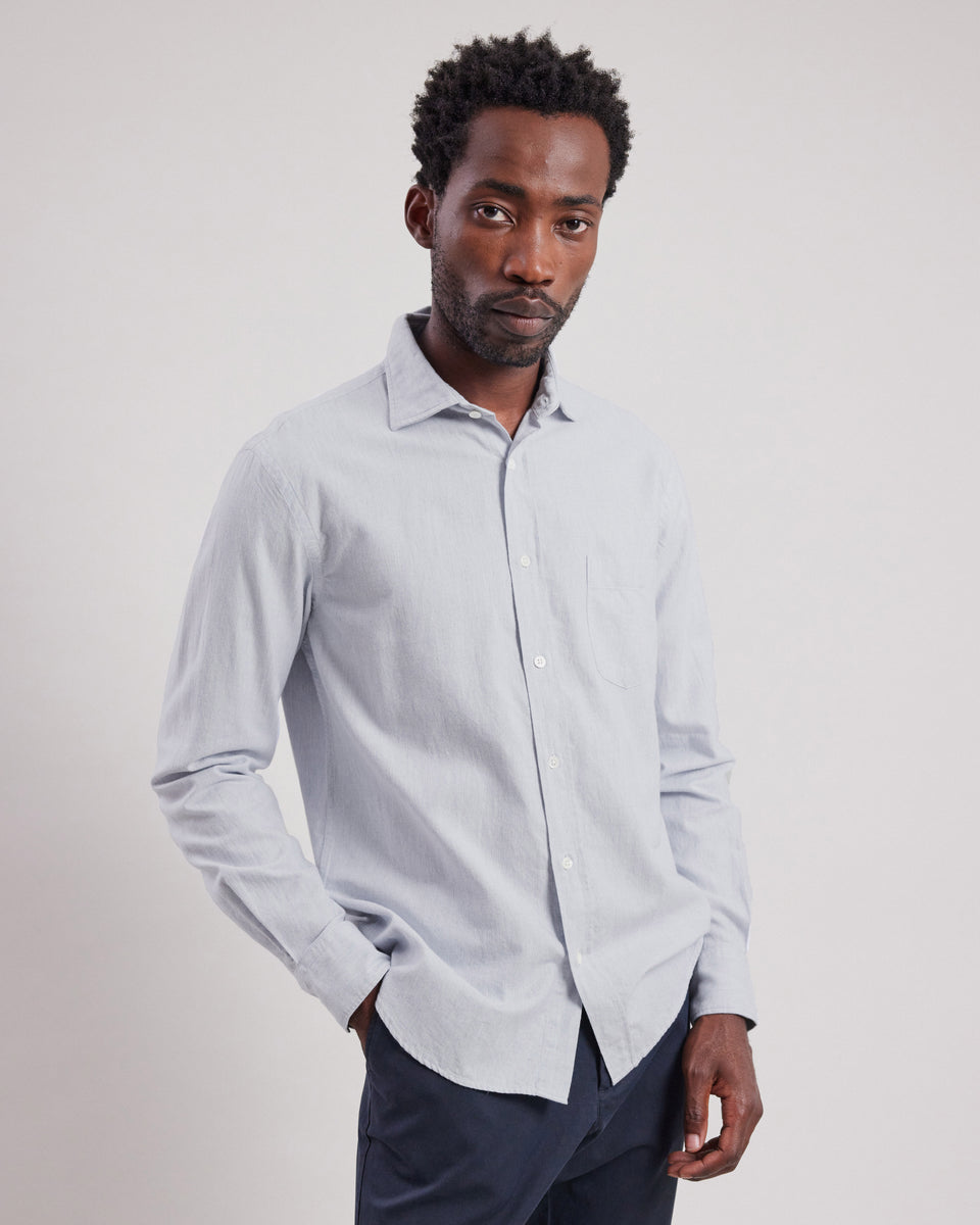 Paul Men's Gray cotton twill Shirt - Image principale