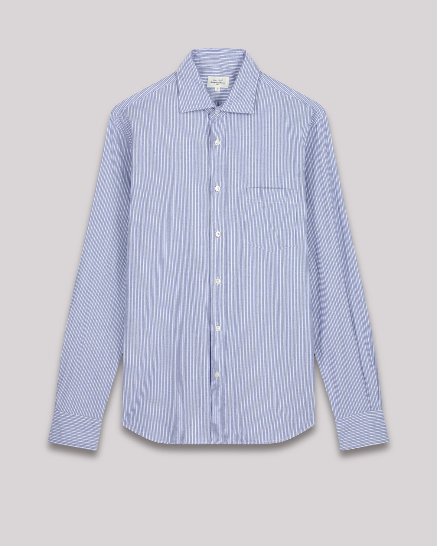 Paul Men's striped Blue light chambray Shirt